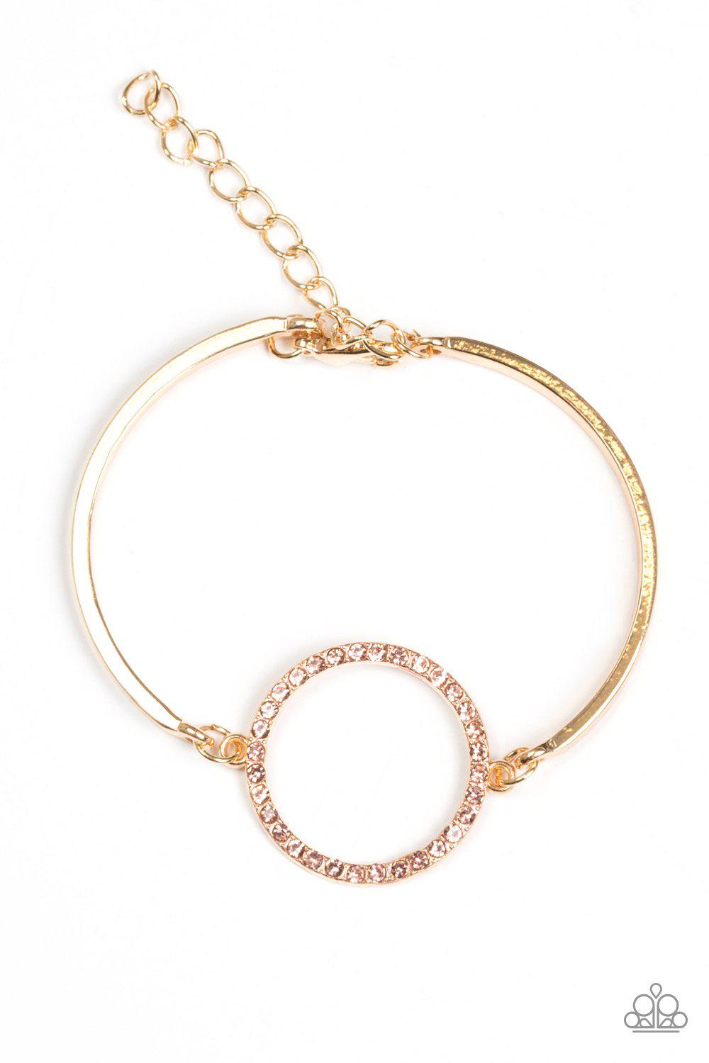 Center of Couture Gold Bracelet - Paparazzi Accessories-CarasShop.com - $5 Jewelry by Cara Jewels