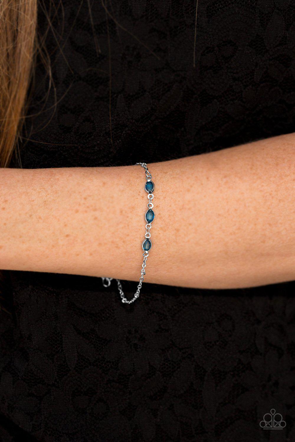 Center Stage Chic Blue Bracelet - Paparazzi Accessories-CarasShop.com - $5 Jewelry by Cara Jewels