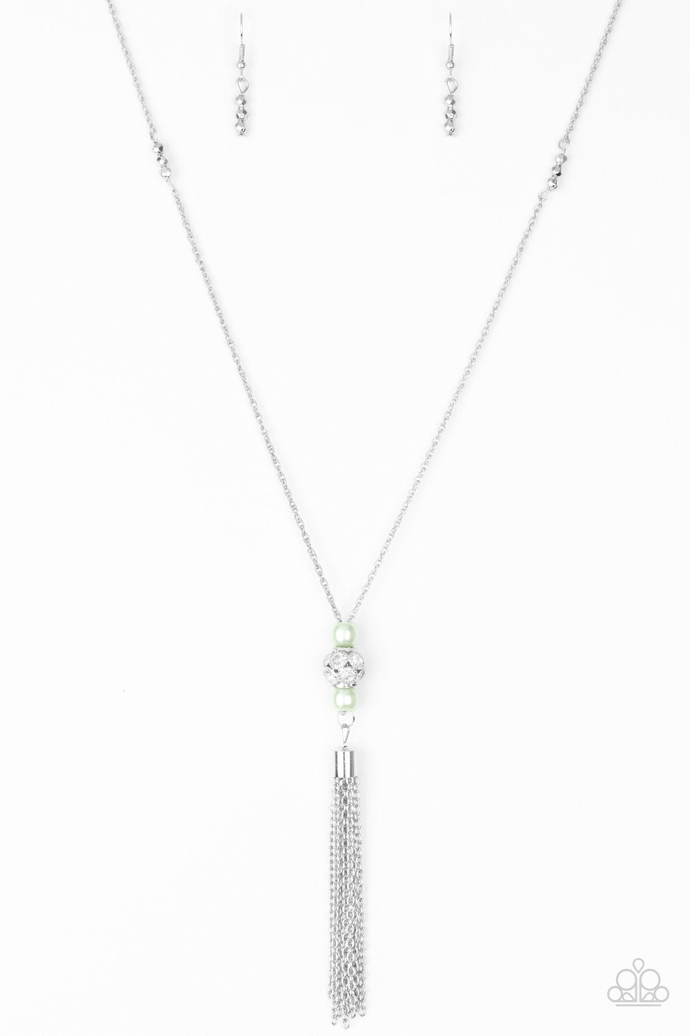 Century Shine Green Necklace - Paparazzi Accessories - lightbox -CarasShop.com - $5 Jewelry by Cara Jewels