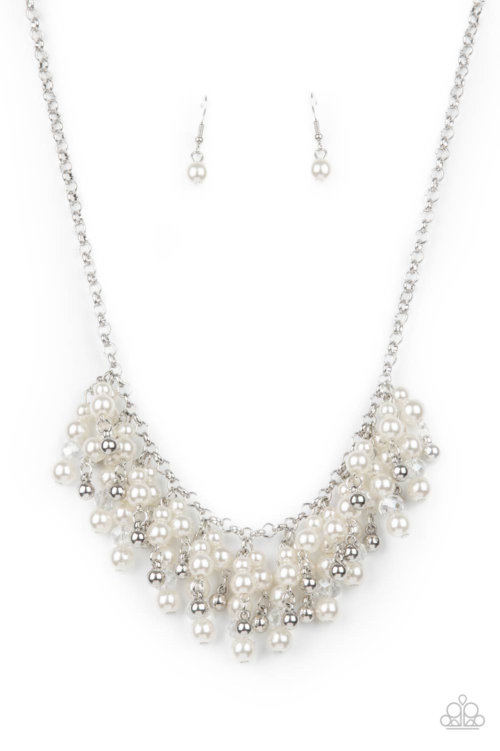 Champagne Dreams White Pearl Necklace - Paparazzi Accessories- lightbox - CarasShop.com - $5 Jewelry by Cara Jewels