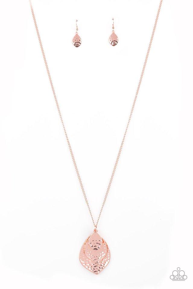 Changing Leaves Copper Leaf Necklace - Paparazzi Accessories - lightbox -CarasShop.com - $5 Jewelry by Cara Jewels