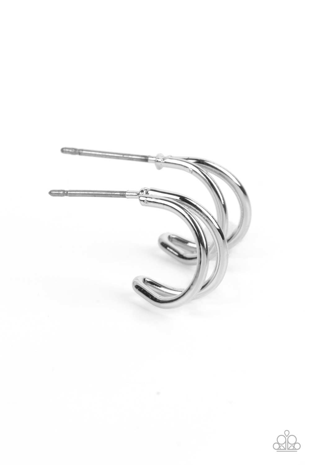 Charming Crescents Silver Hoop Earrings - Paparazzi Accessories- lightbox - CarasShop.com - $5 Jewelry by Cara Jewels