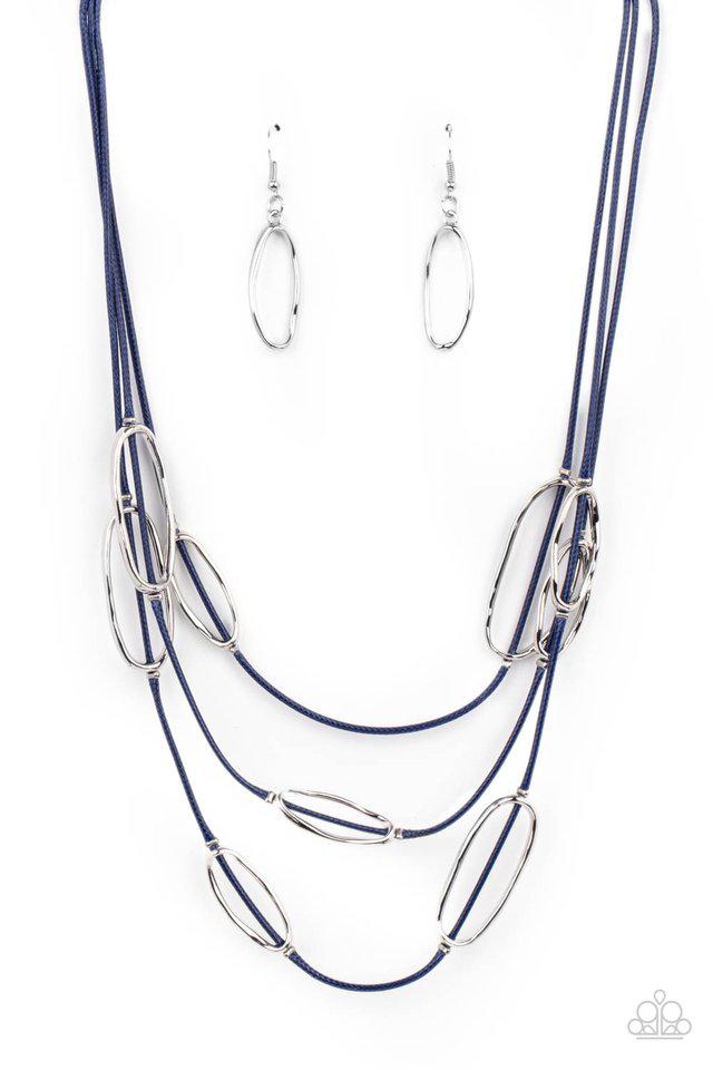 Check Your CORD-inates Blue Necklace - Paparazzi Accessories- lightbox - CarasShop.com - $5 Jewelry by Cara Jewels
