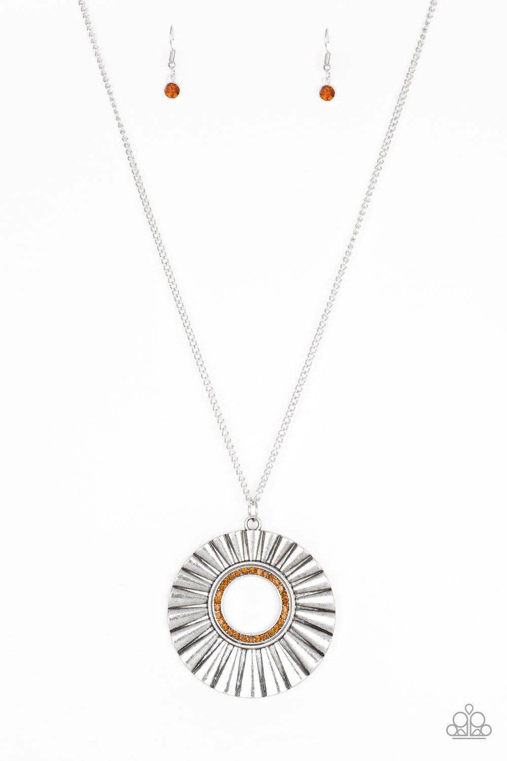 Chicly Centered Brown Necklace - Paparazzi Accessories- lightbox - CarasShop.com - $5 Jewelry by Cara Jewels