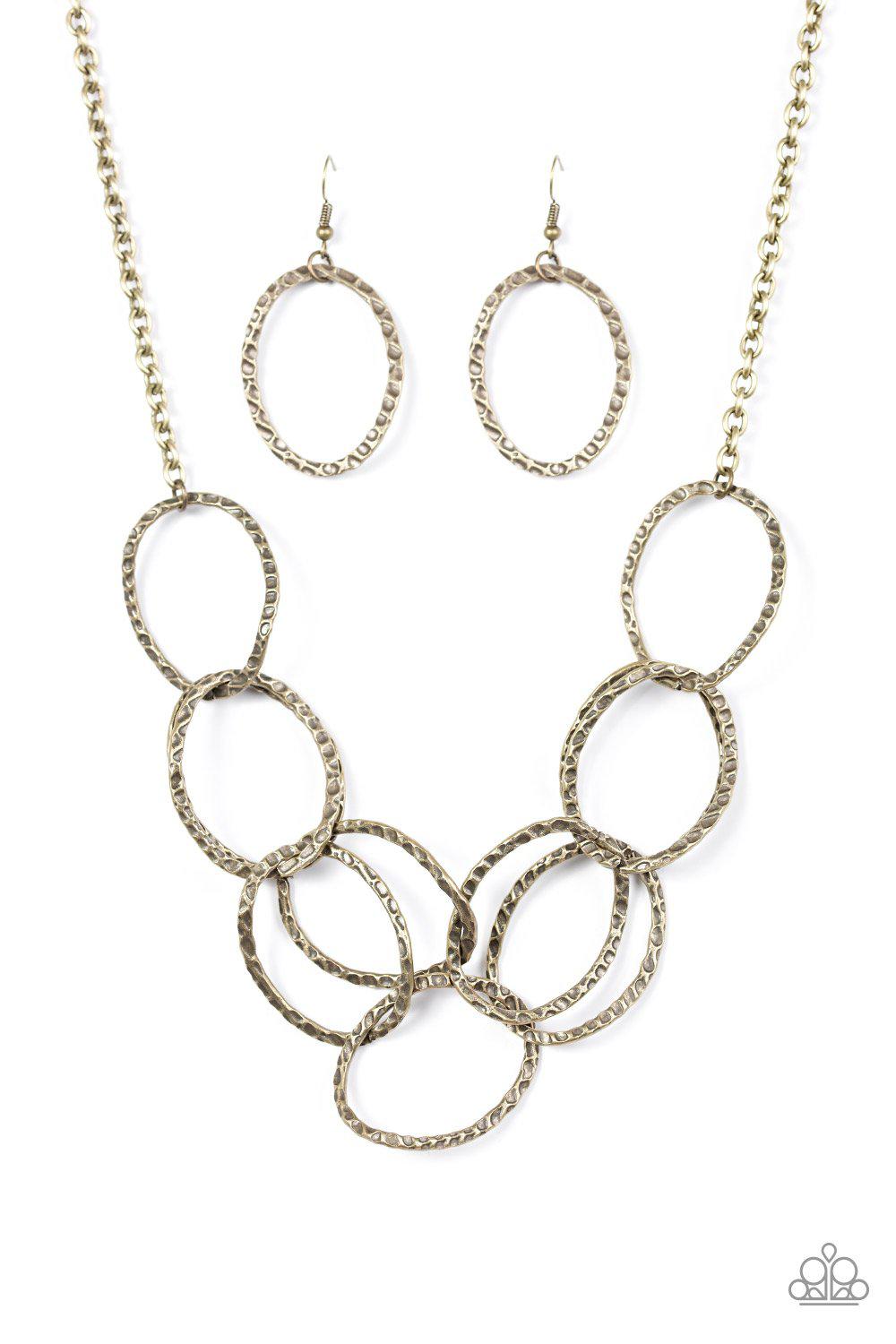 Circus Royale Brass Necklace - Paparazzi Accessories-CarasShop.com - $5 Jewelry by Cara Jewels