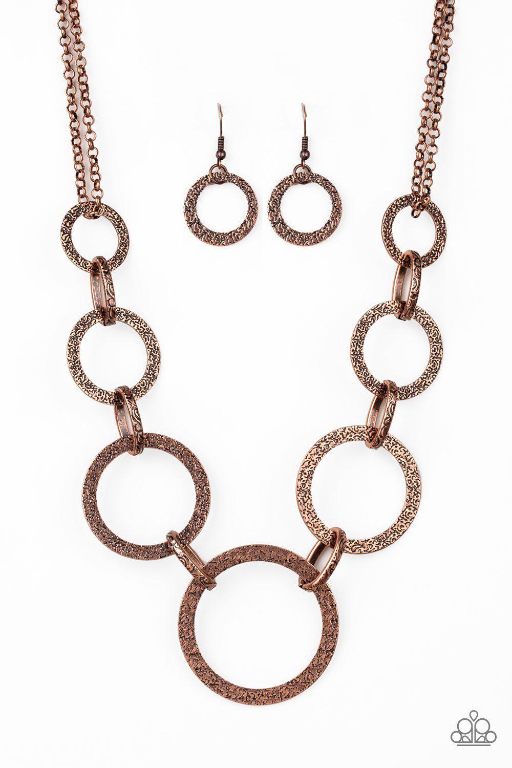 City Circus Copper Necklace - Paparazzi Accessories-CarasShop.com - $5 Jewelry by Cara Jewels