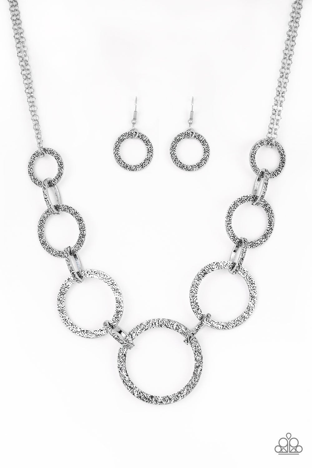 City Circus Silver Necklace - Paparazzi Accessories-CarasShop.com - $5 Jewelry by Cara Jewels