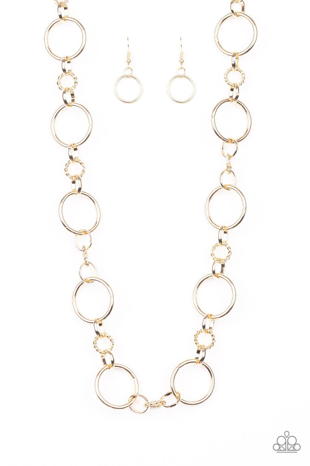 Classic Combo Gold Necklace - Paparazzi Accessories - lightbox -CarasShop.com - $5 Jewelry by Cara Jewels