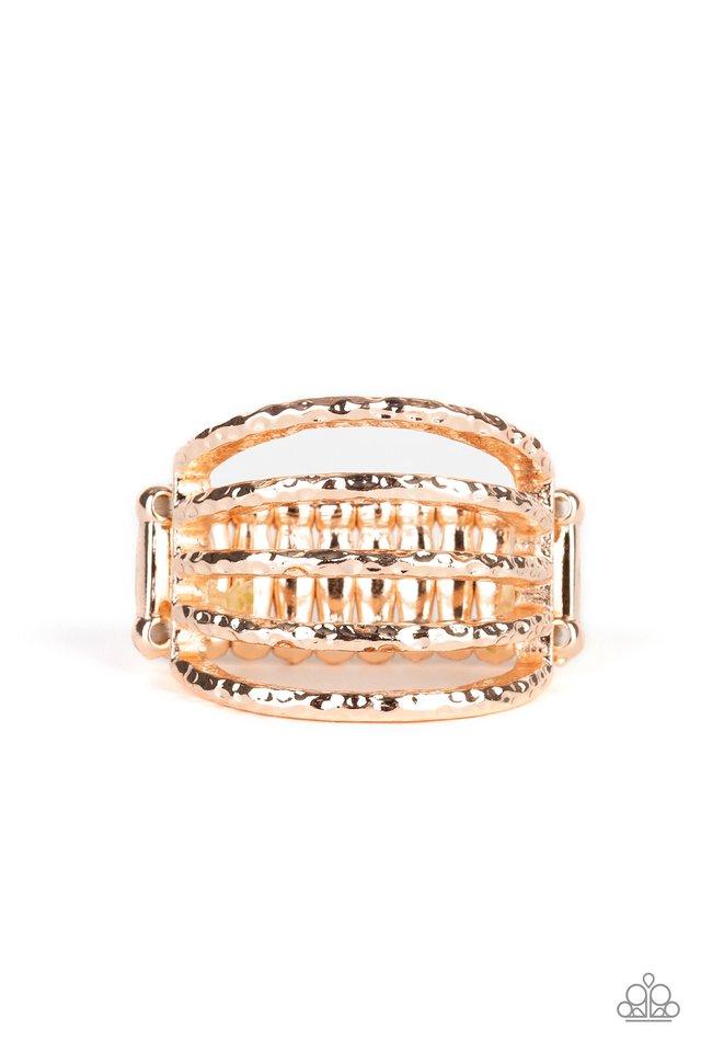 Classic Sheen Rose Gold Ring - Paparazzi Accessories- lightbox - CarasShop.com - $5 Jewelry by Cara Jewels