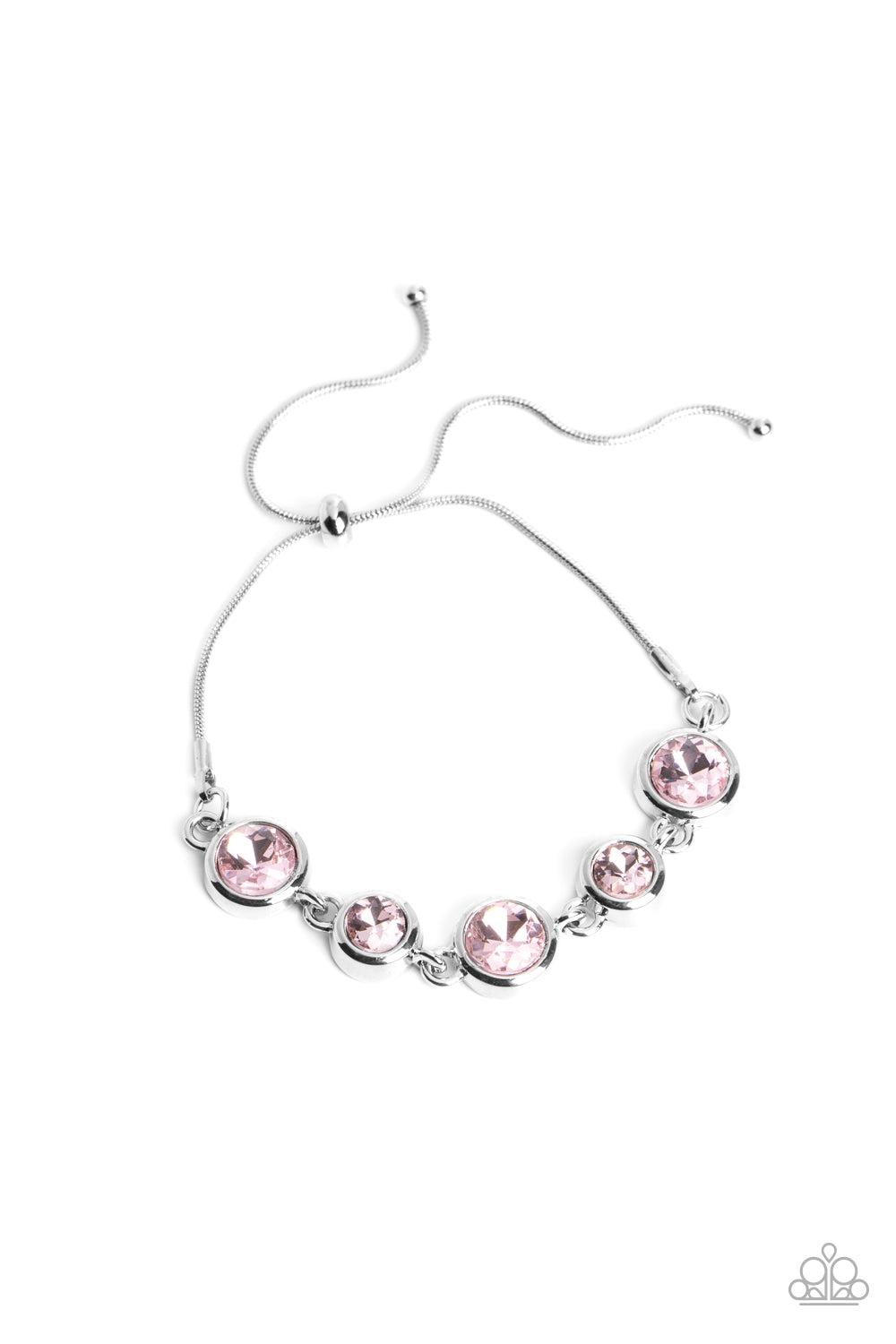 Classically Cultivated Pink Rhinestone Bracelet - Paparazzi Accessories- lightbox - CarasShop.com - $5 Jewelry by Cara Jewels