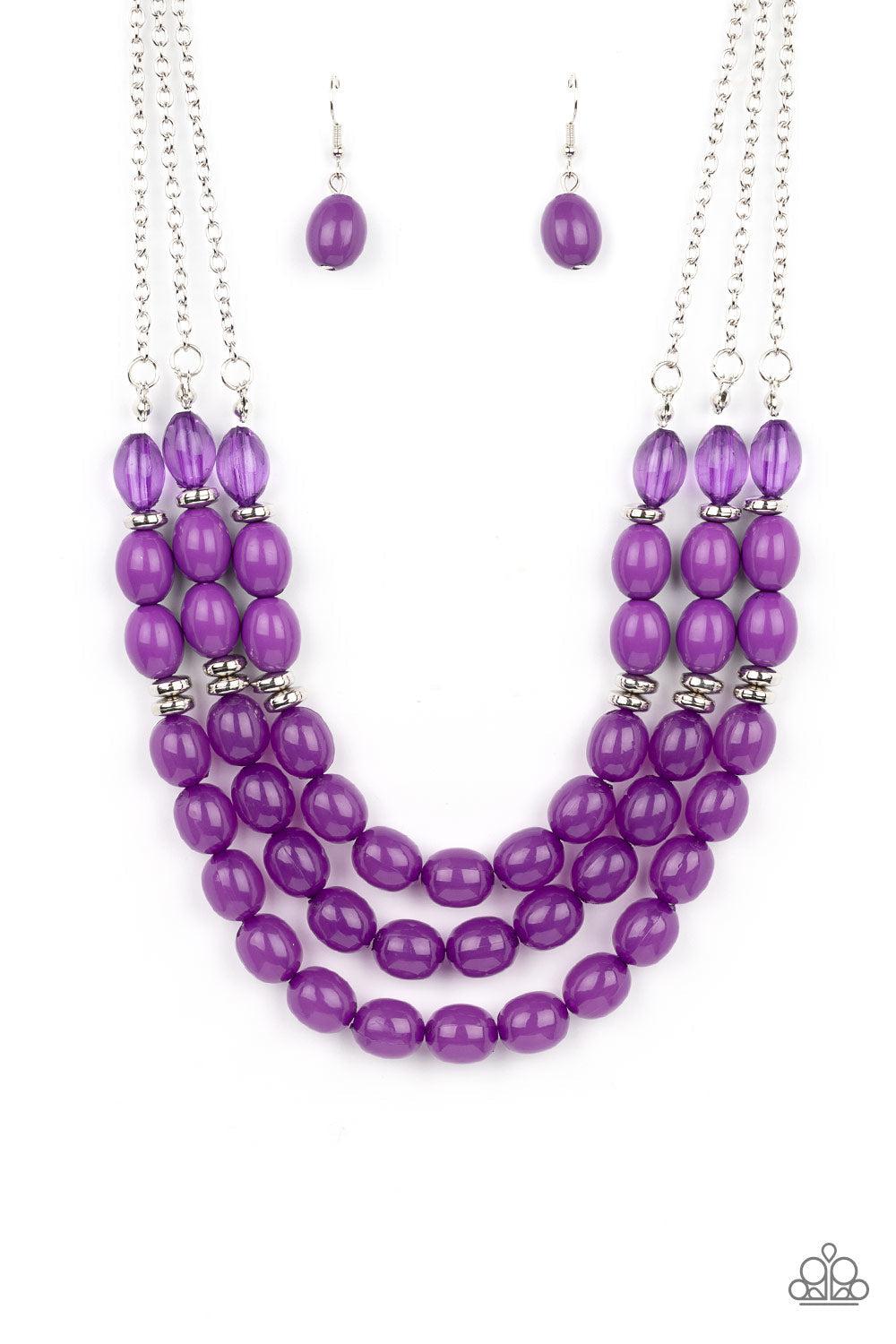 Coastal Cruise Purple Necklace - Paparazzi Accessories- lightbox - CarasShop.com - $5 Jewelry by Cara Jewels