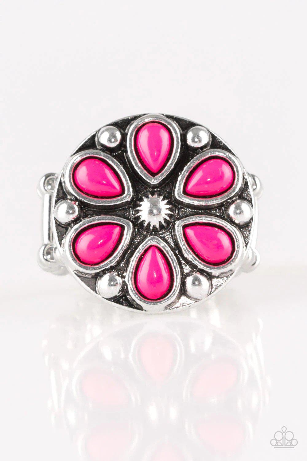 Color Me Calla Lilly Pink Ring - Paparazzi Accessories- lightbox - CarasShop.com - $5 Jewelry by Cara Jewels