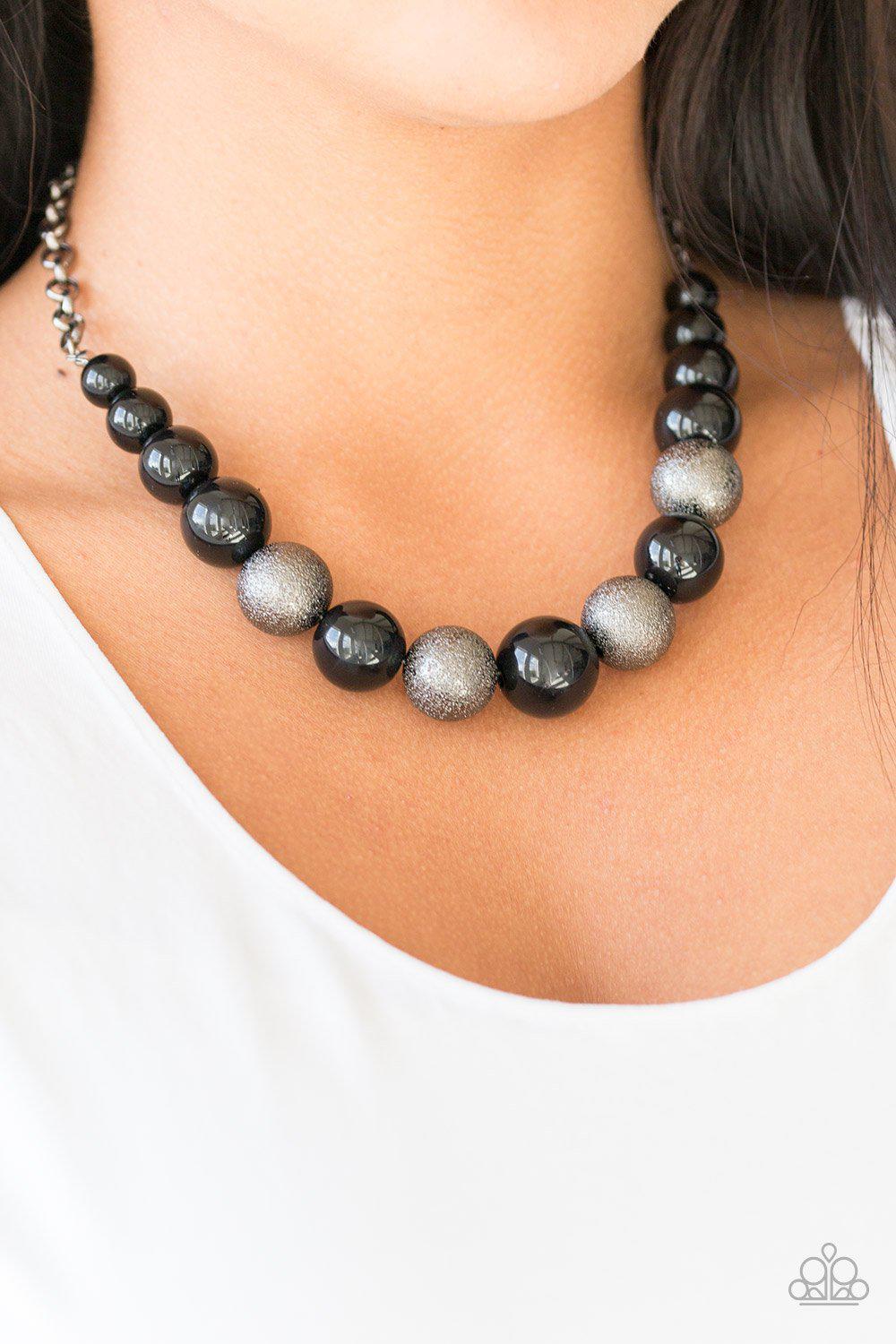 Color Me CEO Black Necklace - Paparazzi Accessories - model -CarasShop.com - $5 Jewelry by Cara Jewels