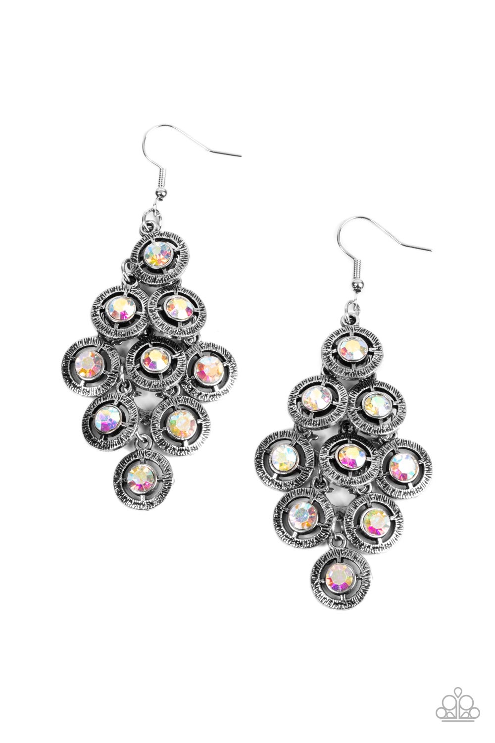 Constellation Cruise Multi Iridescent Rhinestone Earrings - Paparazzi Accessories- lightbox - CarasShop.com - $5 Jewelry by Cara Jewels