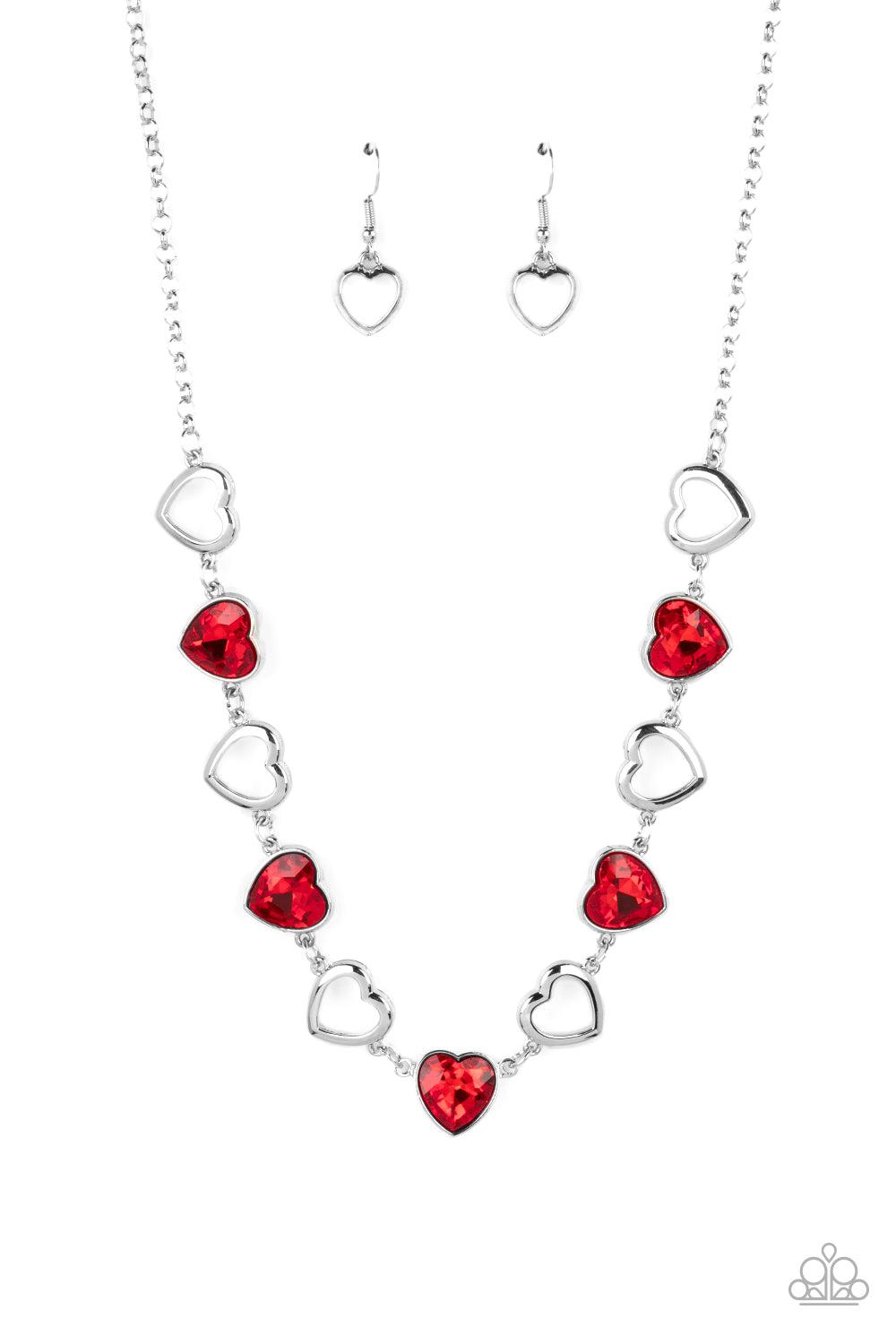 Contemporary Cupid Red Heart Necklace - Paparazzi Accessories- lightbox - CarasShop.com - $5 Jewelry by Cara Jewels