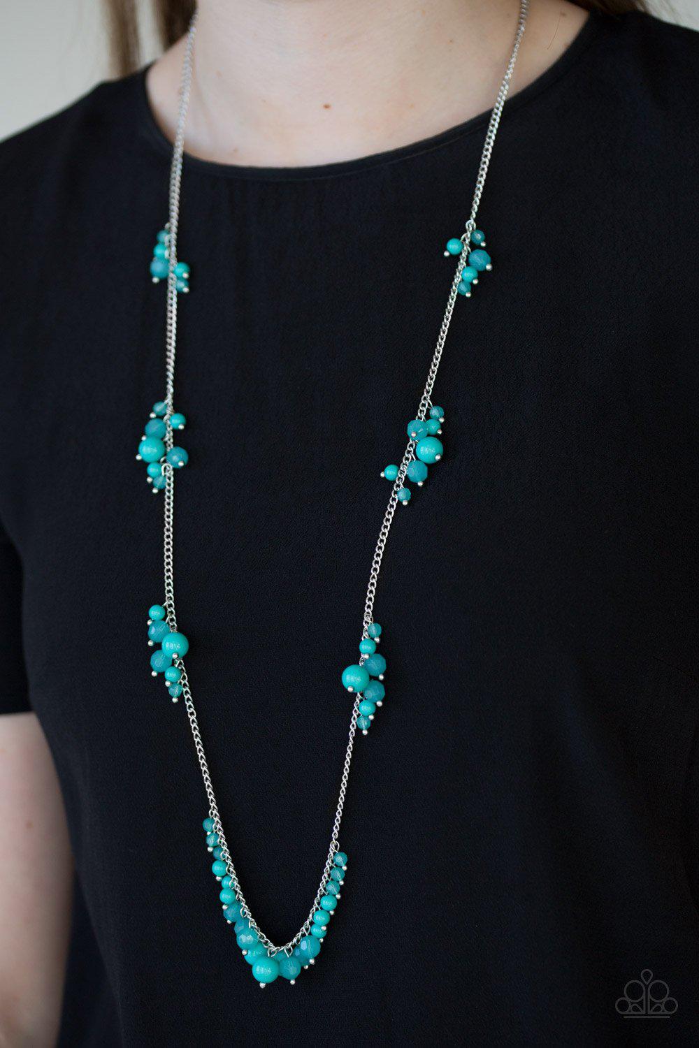 Coral Reefs Green and Silver Necklace - Paparazzi Accessories-CarasShop.com - $5 Jewelry by Cara Jewels