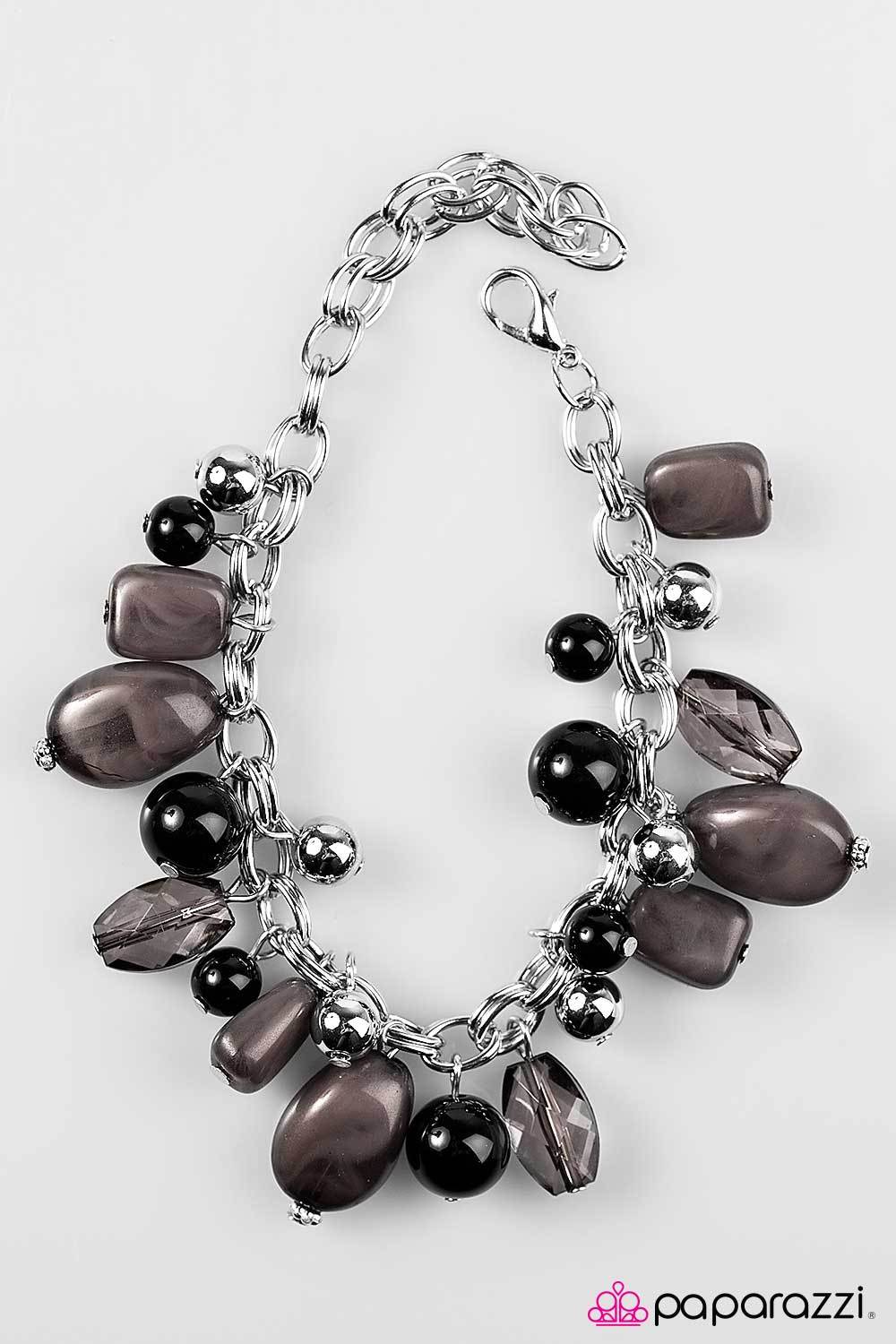 Coral Sea Black Bracelet - Paparazzi Accessories-CarasShop.com - $5 Jewelry by Cara Jewels