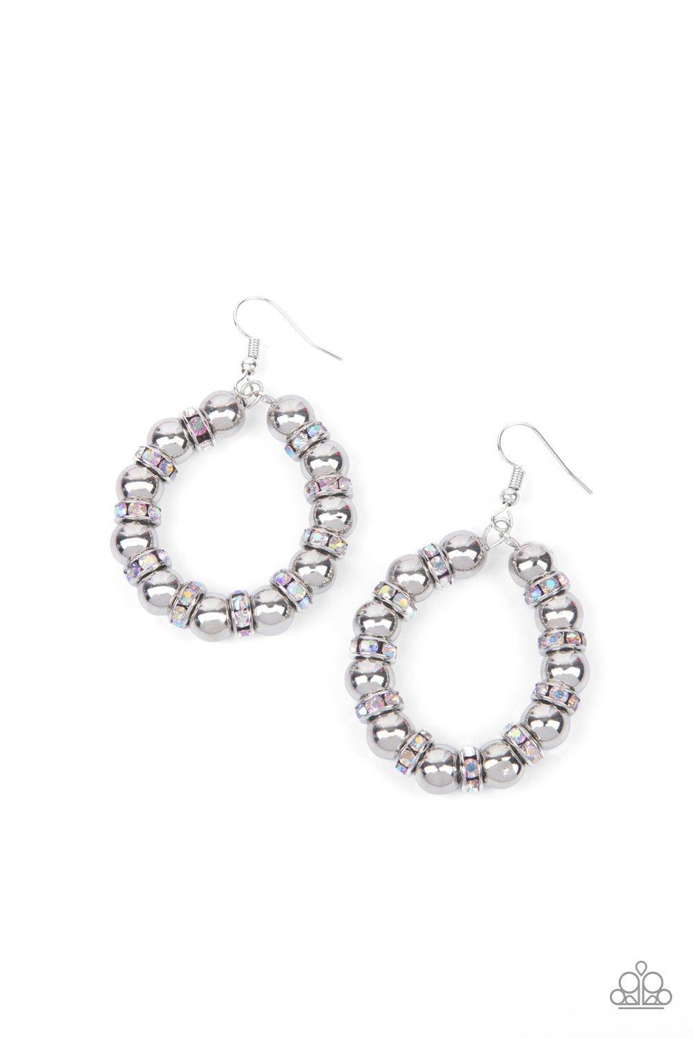 Cosmic Halo Multi Iridescent Earrings - Paparazzi Accessories- lightbox - CarasShop.com - $5 Jewelry by Cara Jewels