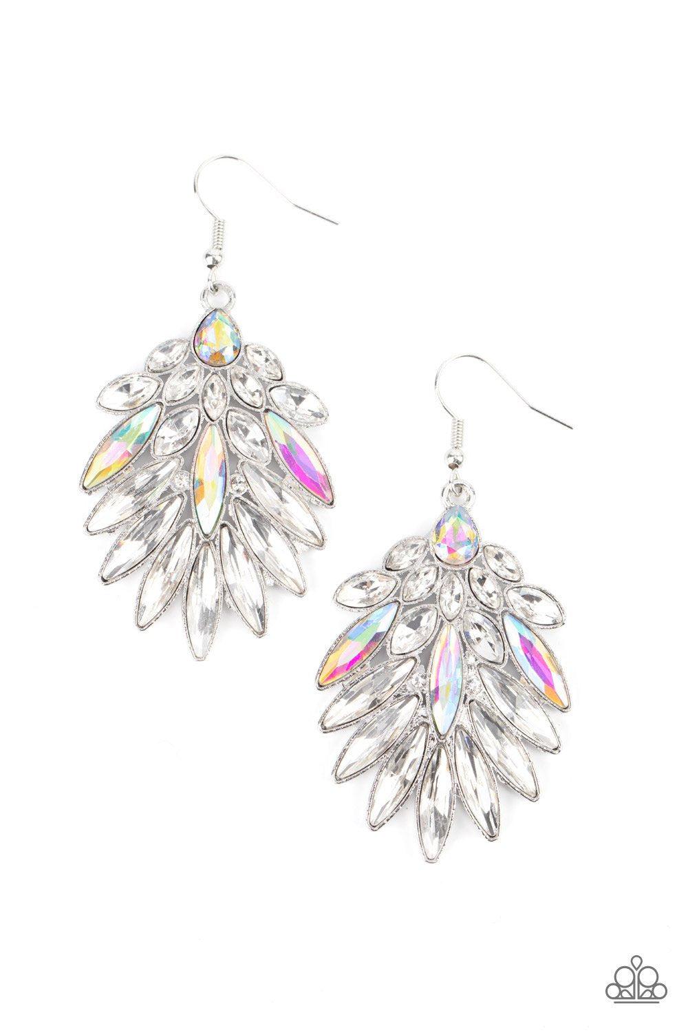 COSMIC-politan Multi Iridescent Rhinestone Earrings - Paparazzi Accessories 2021 Convention Exclusive- lightbox - CarasShop.com - $5 Jewelry by Cara Jewels