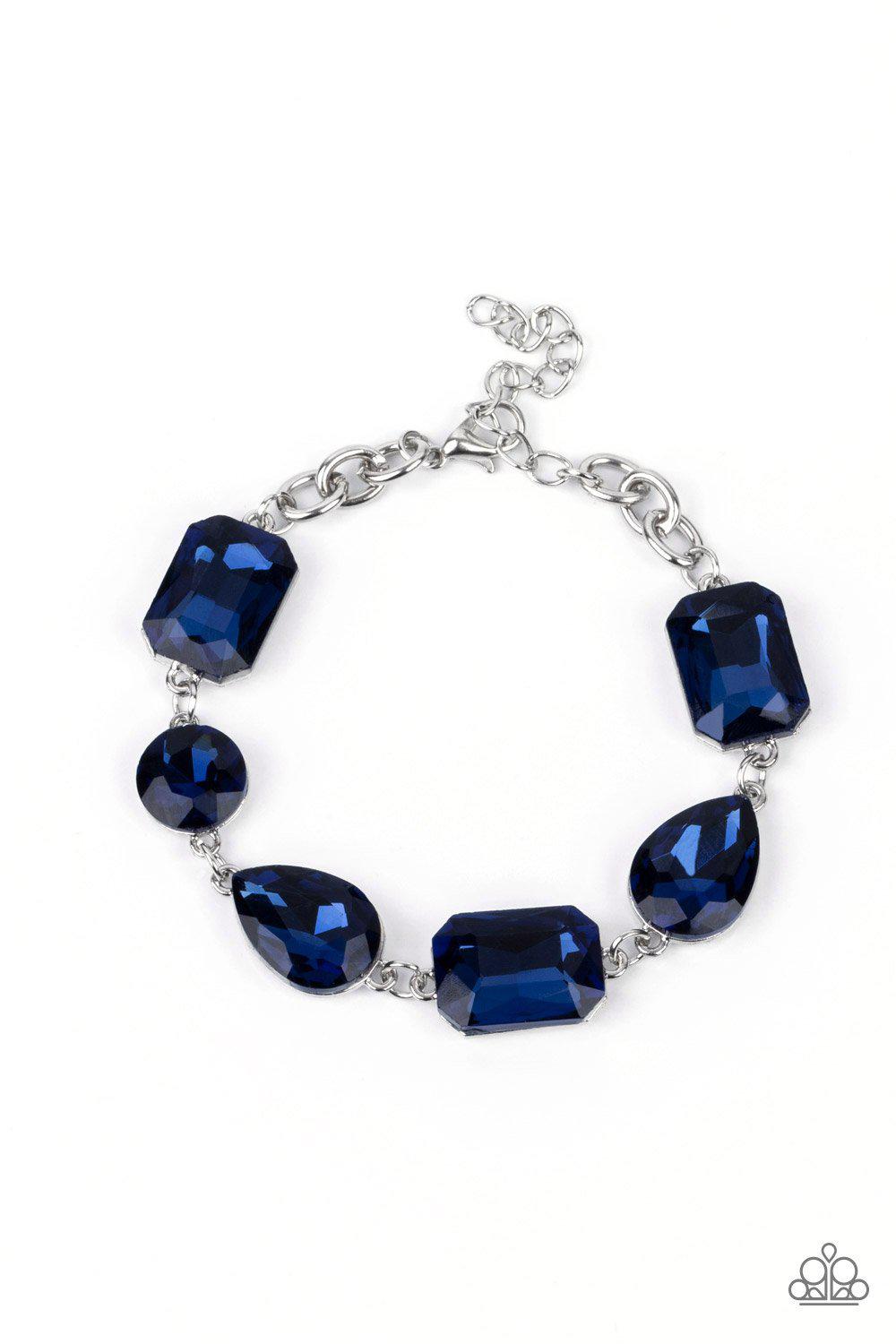 Cosmic Treasure Chest Sapphire Blue Rhinestone Bracelet - Paparazzi Accessories- lightbox - CarasShop.com - $5 Jewelry by Cara Jewels