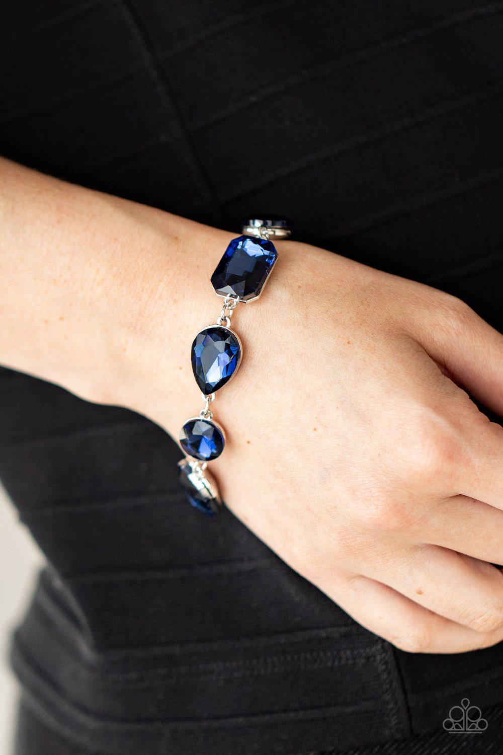 Cosmic Treasure Chest Sapphire Blue Rhinestone Bracelet - Paparazzi Accessories- lightbox - CarasShop.com - $5 Jewelry by Cara Jewels