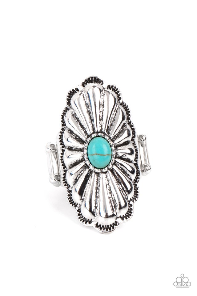 Cottage Couture Blue Stone Ring - Paparazzi Accessories- lightbox - CarasShop.com - $5 Jewelry by Cara Jewels