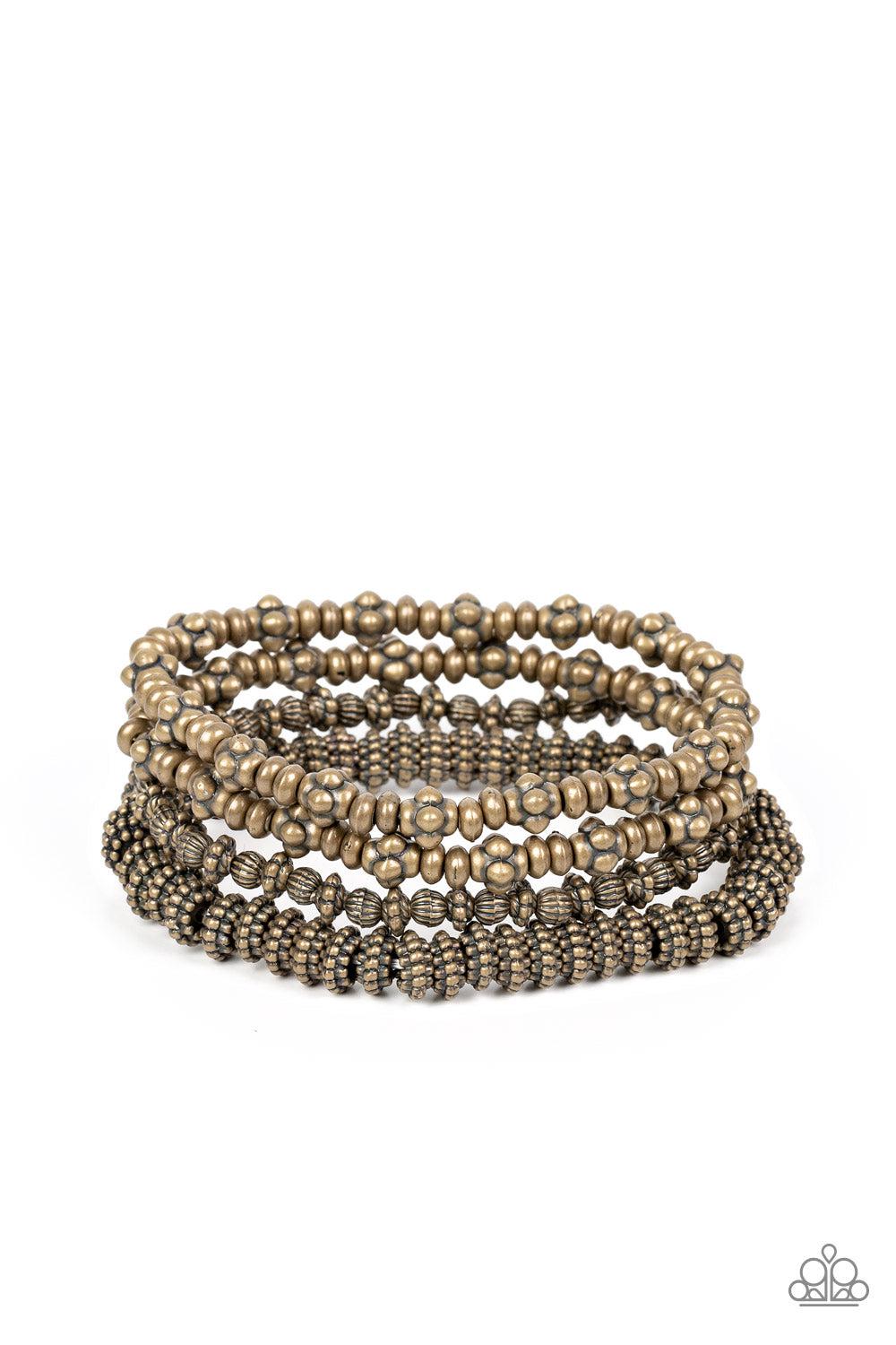 Country Charmer Brass Bracelet - Paparazzi Accessories- lightbox - CarasShop.com - $5 Jewelry by Cara Jewels