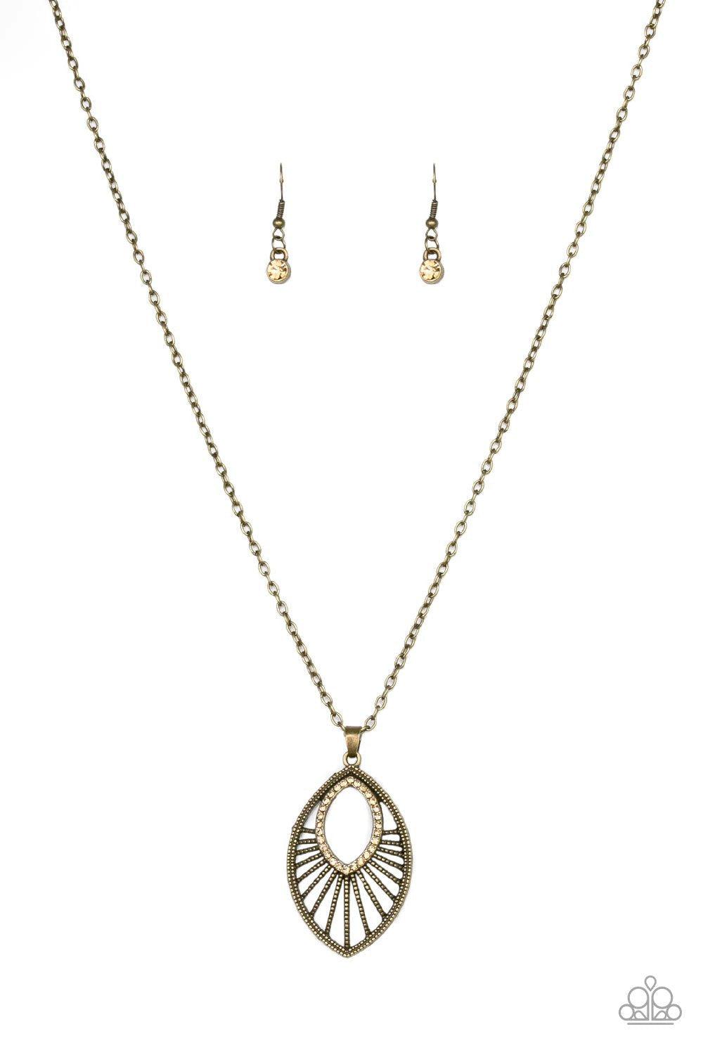 Court Couture Brass Necklace - Paparazzi Accessories- lightbox - CarasShop.com - $5 Jewelry by Cara Jewels