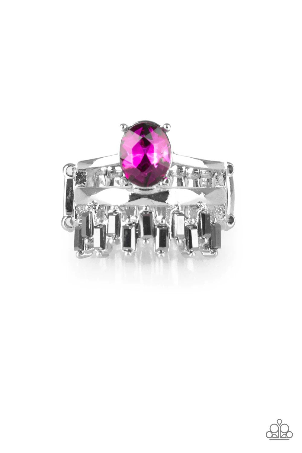 Crowned Victor Pink Ring - Paparazzi Accessories- lightbox - CarasShop.com - $5 Jewelry by Cara Jewels