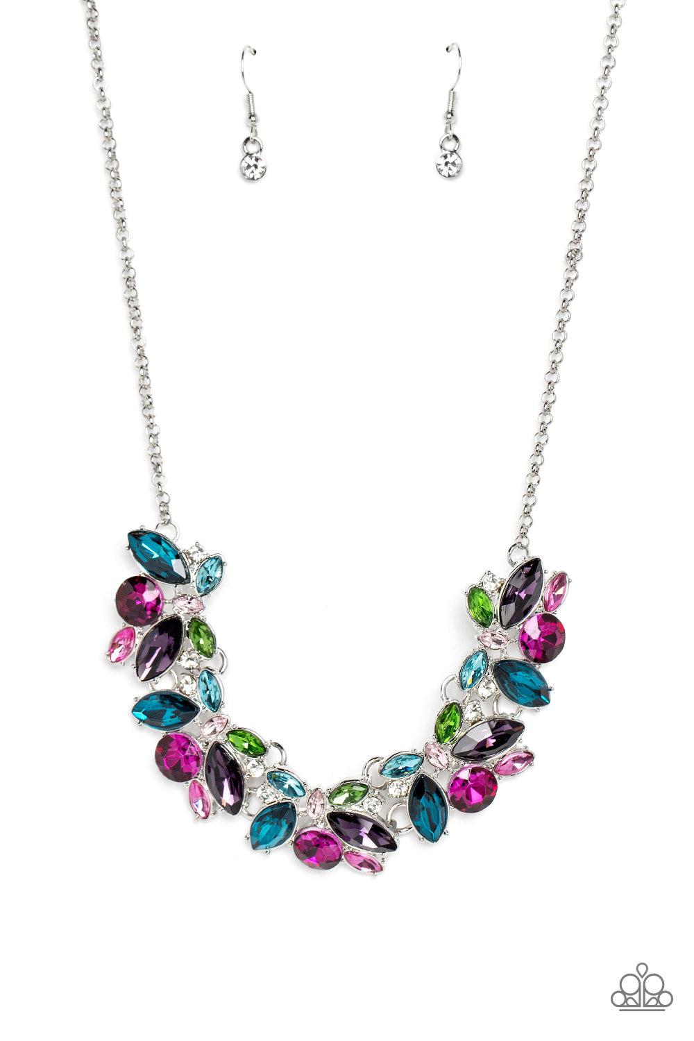 Crowning Collection Multi Rhinestone Necklace - Paparazzi Accessories- lightbox - CarasShop.com - $5 Jewelry by Cara Jewels
