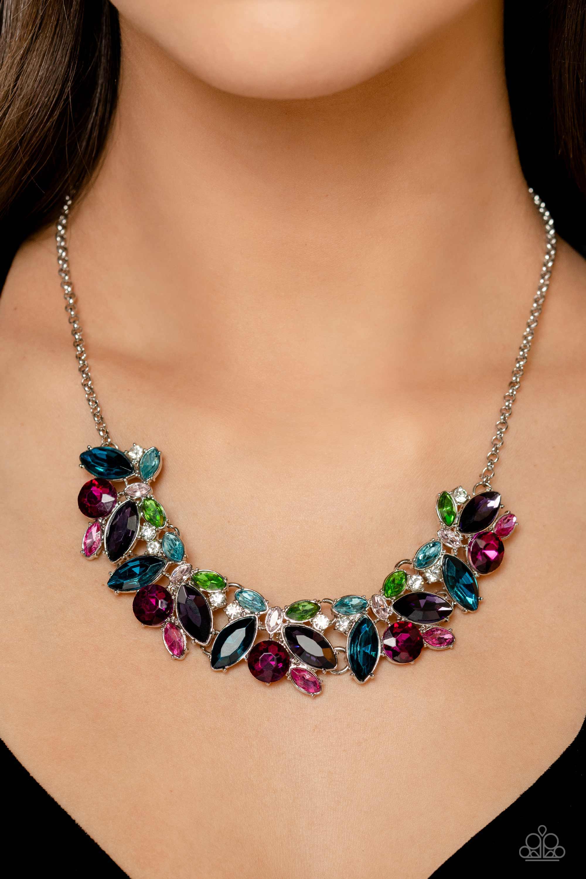 Oxidized Multi Color Long Necklace & Earring Set – Digital Dress Room