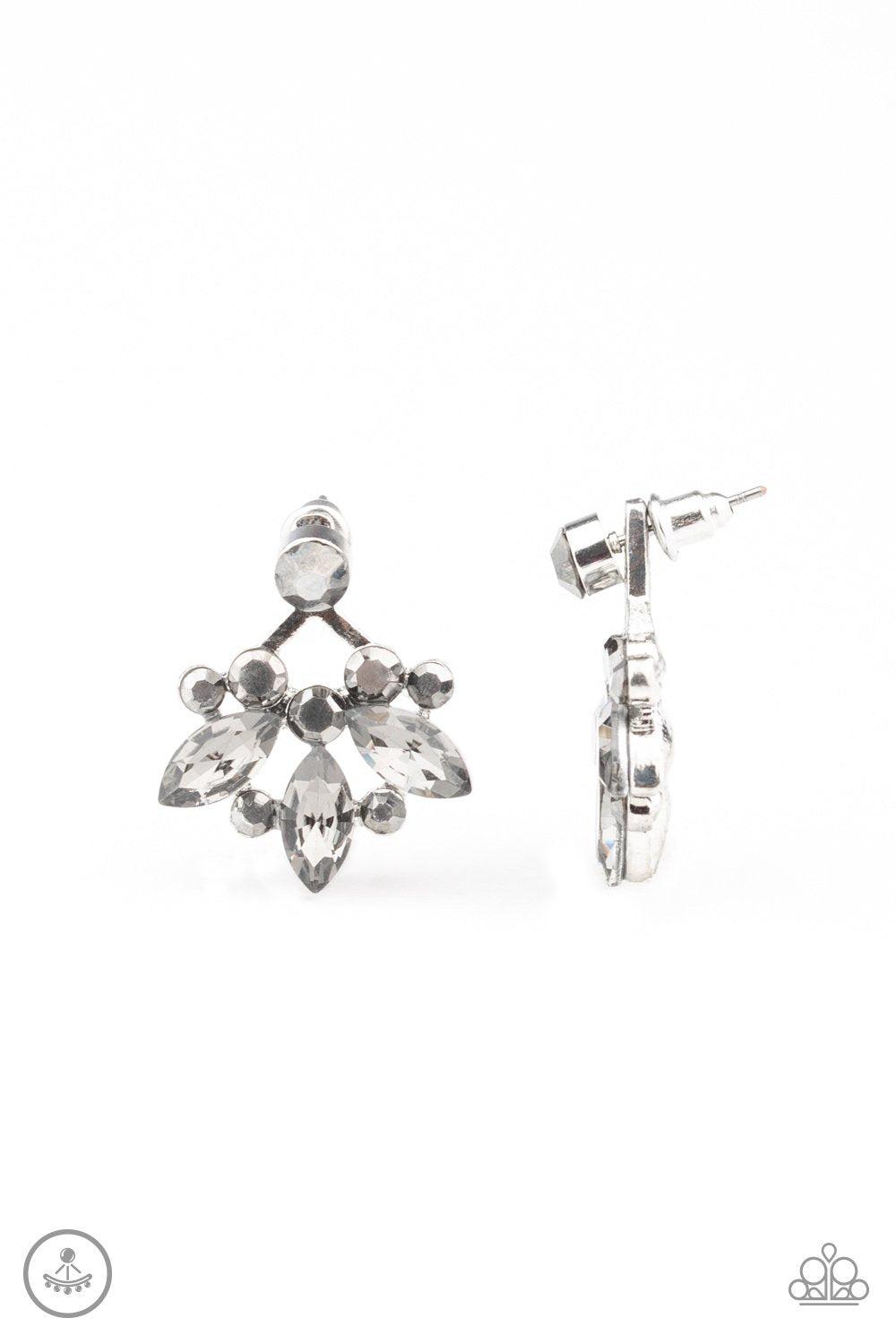 Crystal Constellations Silver Double-sided Post Earrings - Paparazzi Accessories-CarasShop.com - $5 Jewelry by Cara Jewels
