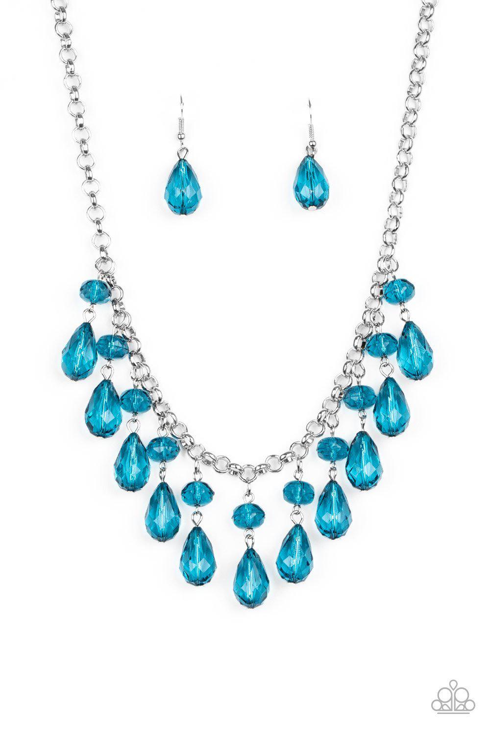 Crystal Enchantment Blue Necklace - Paparazzi Accessories - lightbox -CarasShop.com - $5 Jewelry by Cara Jewels
