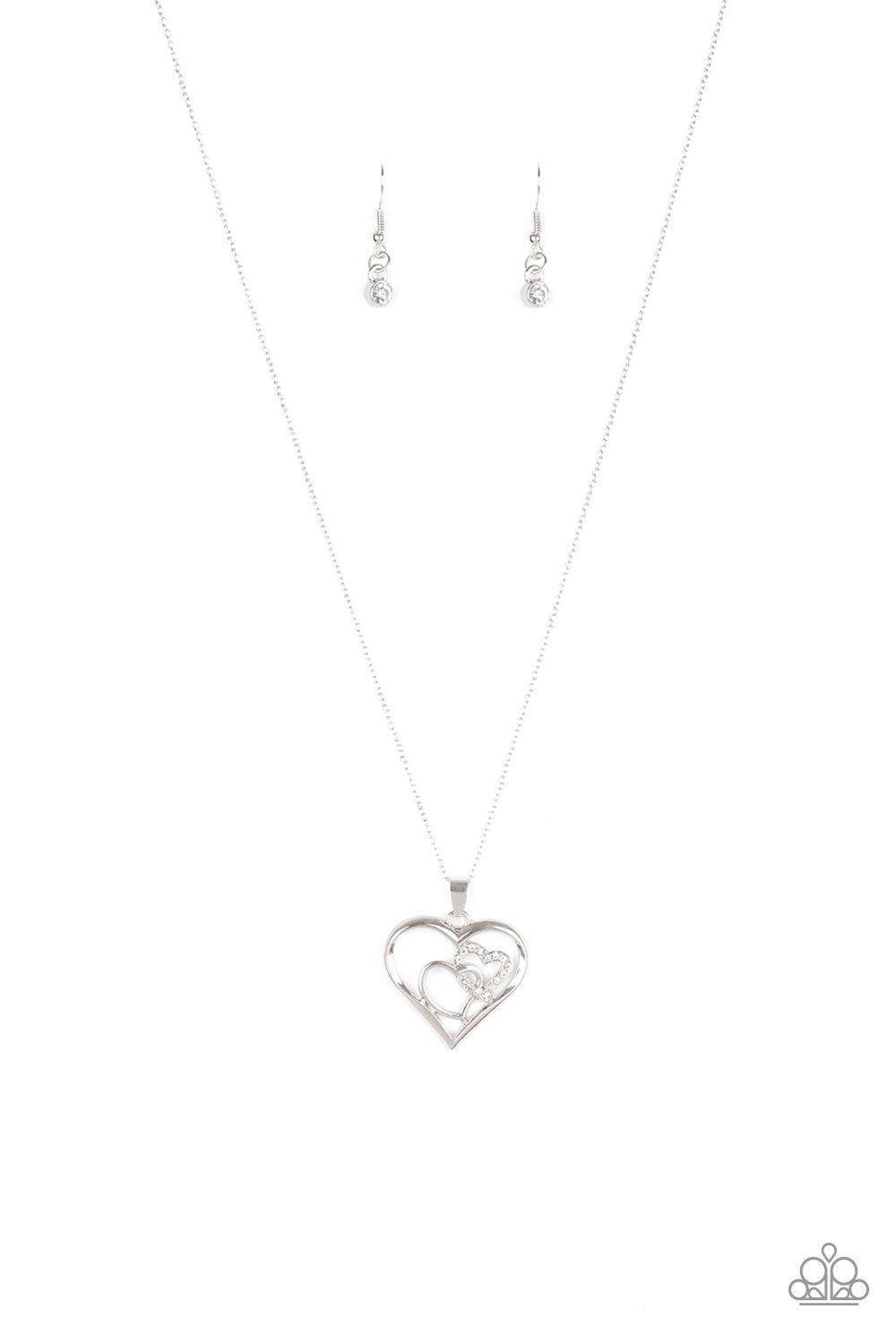 Collier Paparazzi Pendentif Cupidon Argenté - Rose - Pour Femme - Neuf Avec étiquettes