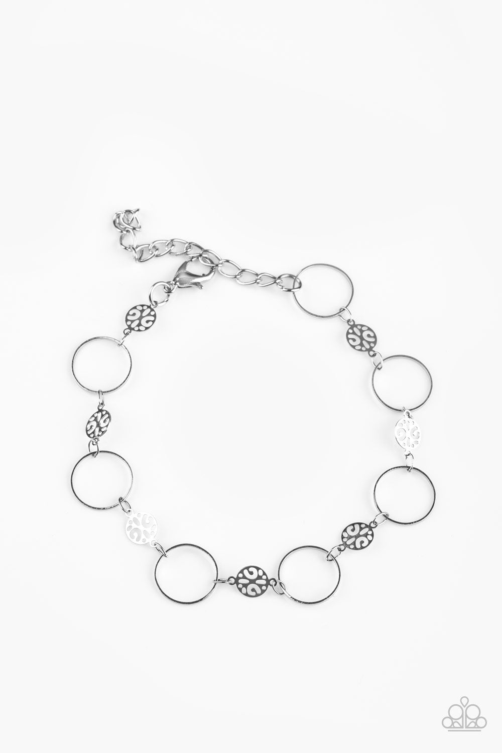Dainty Delicacy Silver Bracelet - Paparazzi Accessories-CarasShop.com - $5 Jewelry by Cara Jewels