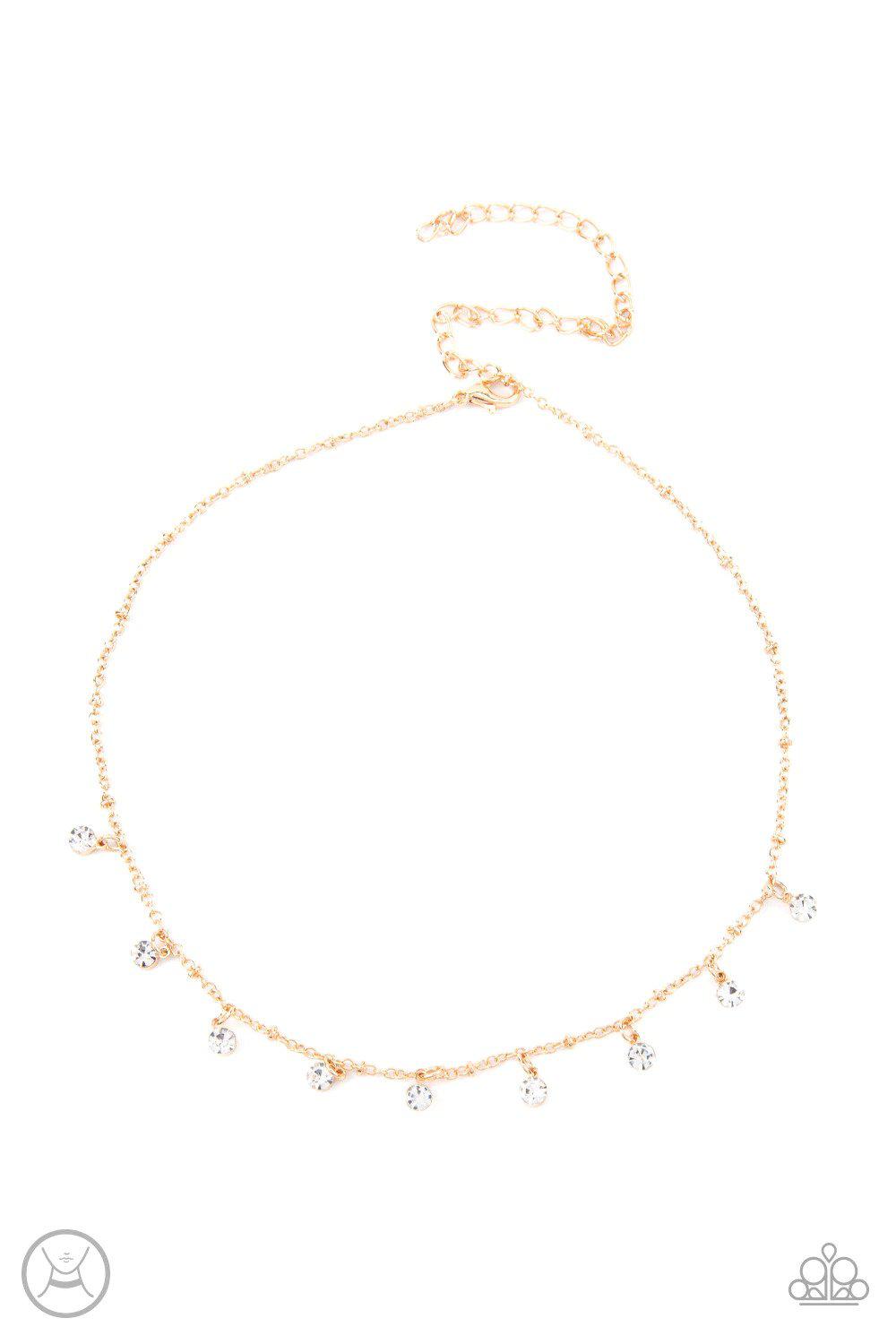 Dainty Diva Gold Necklace - Paparazzi Accessories- lightbox - CarasShop.com - $5 Jewelry by Cara Jewels