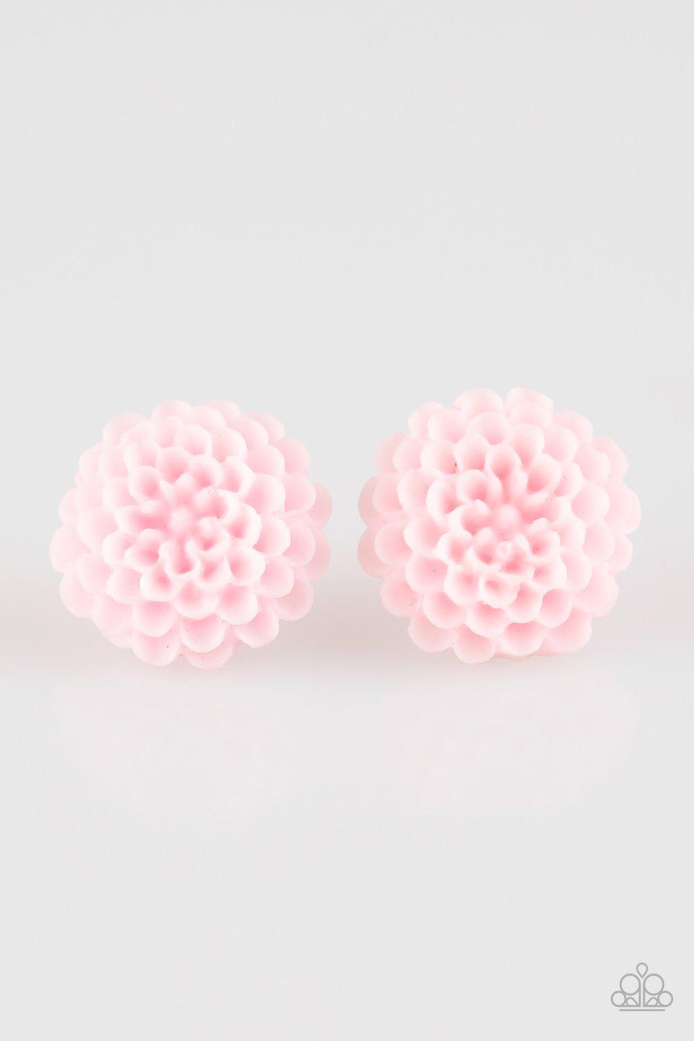 Dandelion Demure Pink Post Earrings - Paparazzi Accessories-CarasShop.com - $5 Jewelry by Cara Jewels