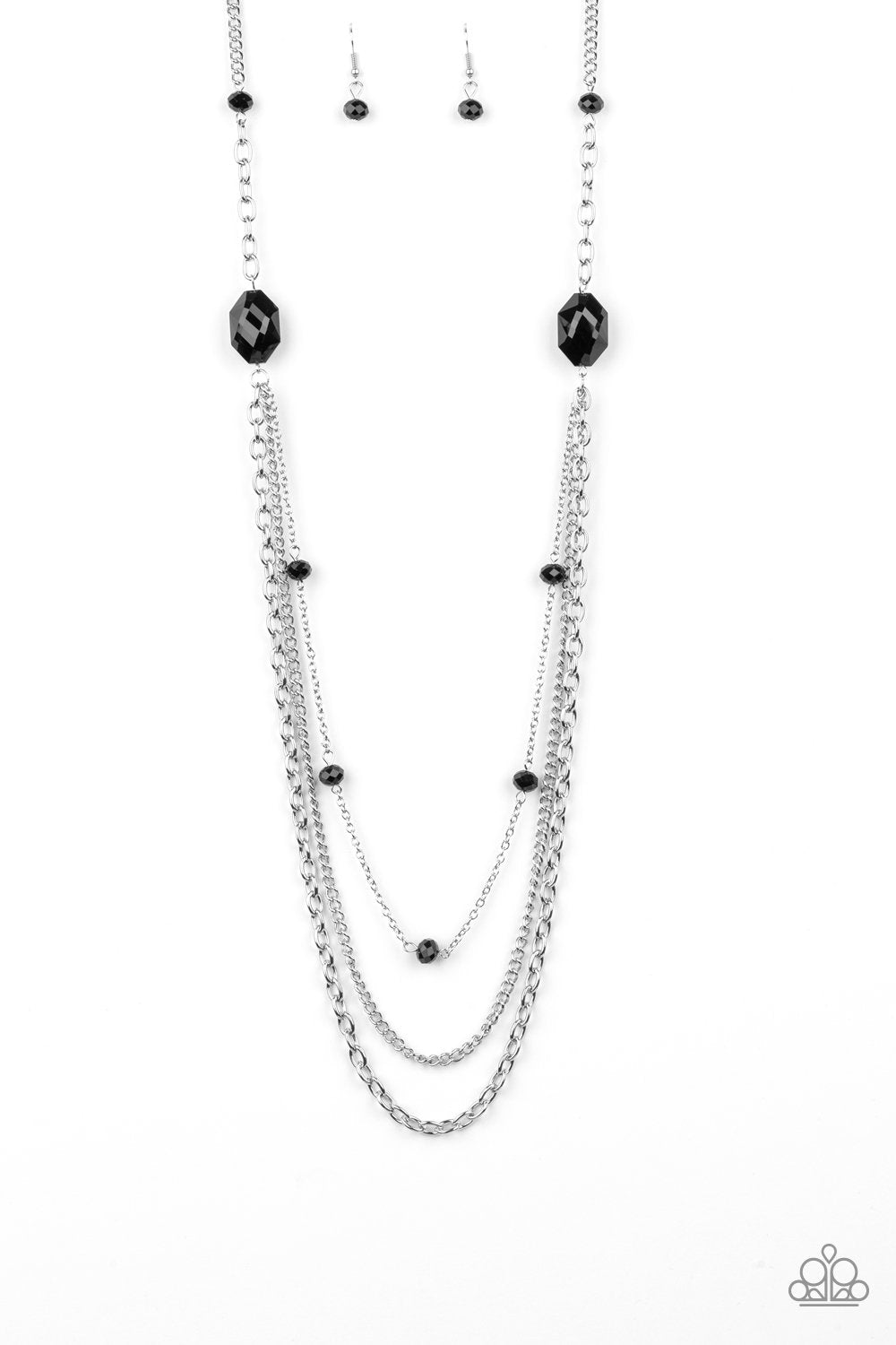 Dare To Dazzle Black Necklace - Paparazzi Accessories - lightbox -CarasShop.com - $5 Jewelry by Cara Jewels