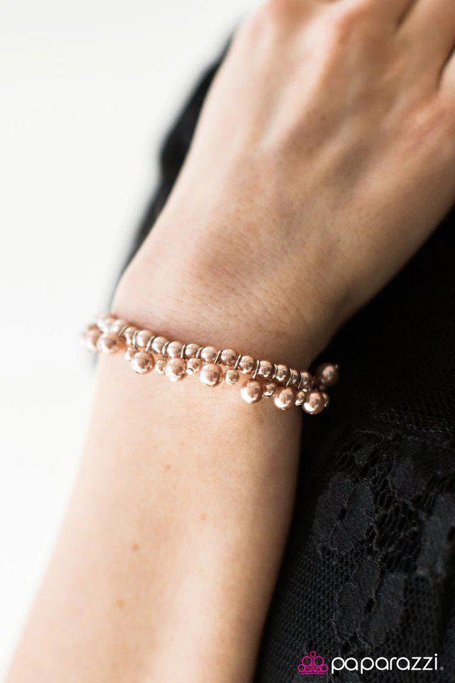 Date With Divine Brown Pearl Bracelet - Paparazzi Accessories-on model - CarasShop.com - $5 Jewelry by Cara Jewels