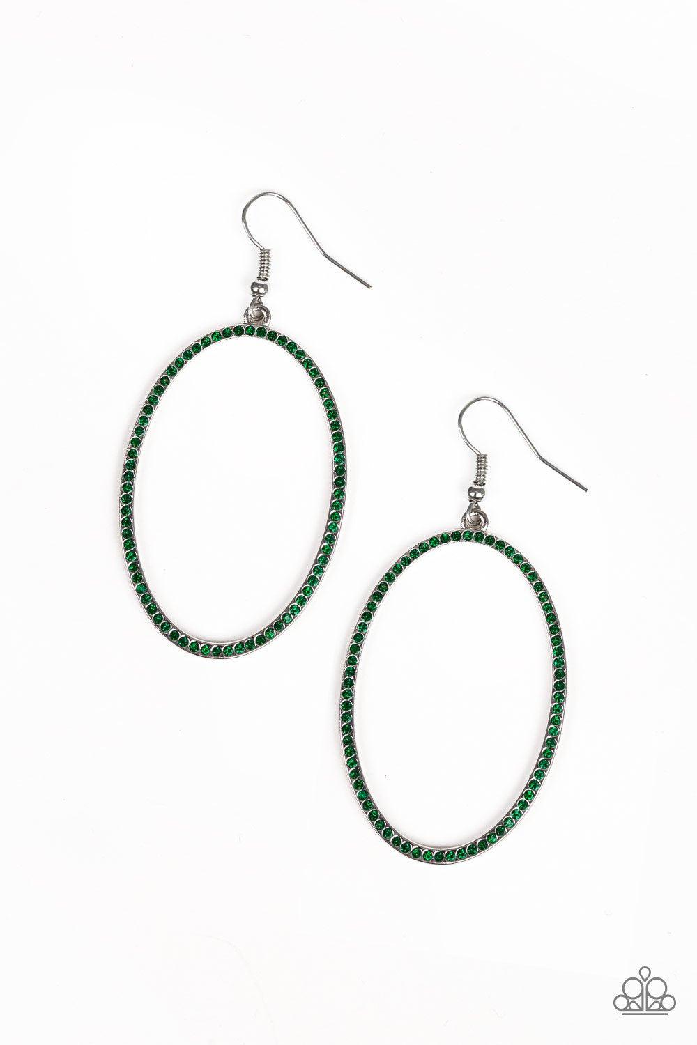 Dazzle On Demand Green Gem Earrings - Paparazzi Accessories-CarasShop.com - $5 Jewelry by Cara Jewels