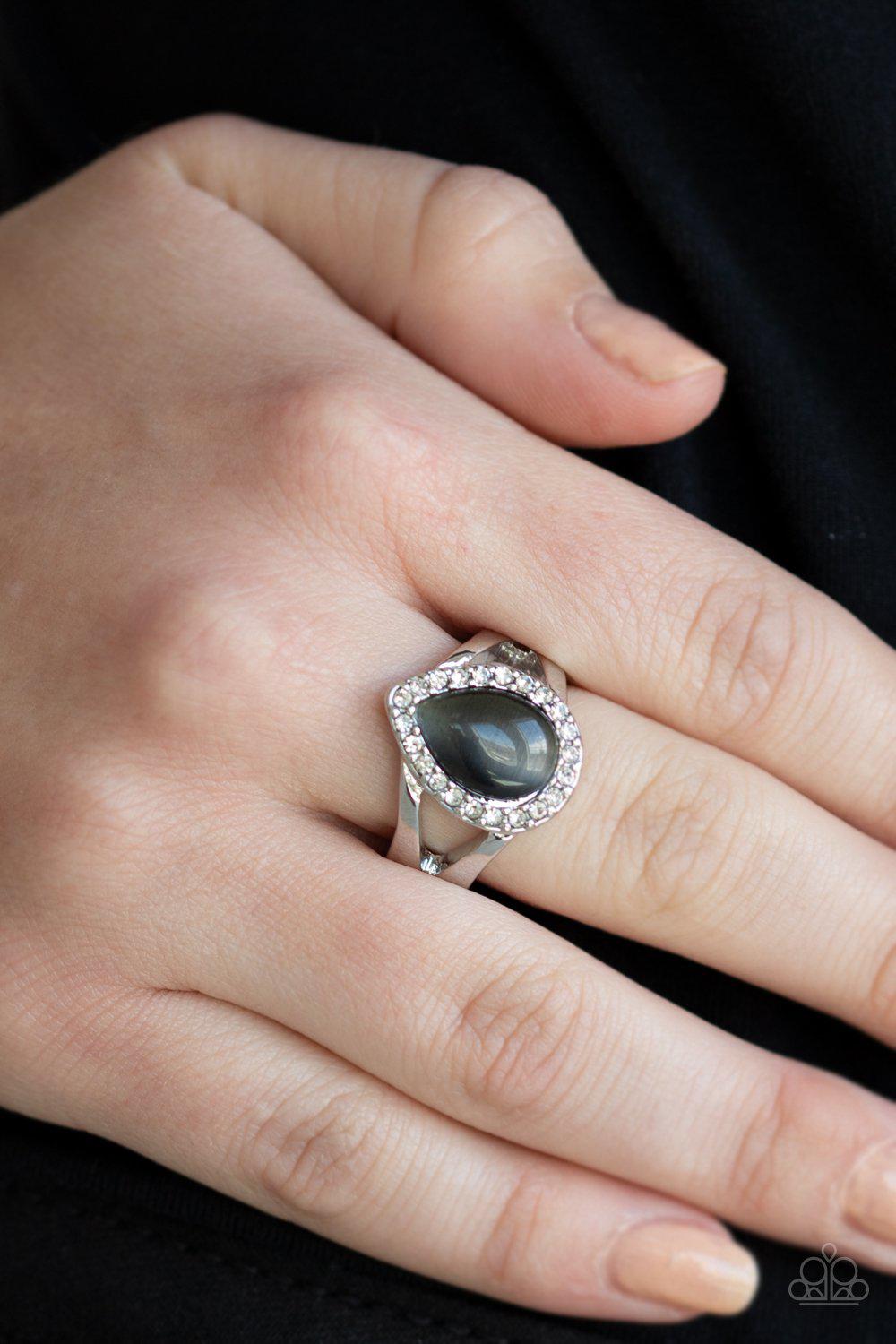 Debutante Dream Silver Moonstone Ring - Paparazzi Accessories-CarasShop.com - $5 Jewelry by Cara Jewels