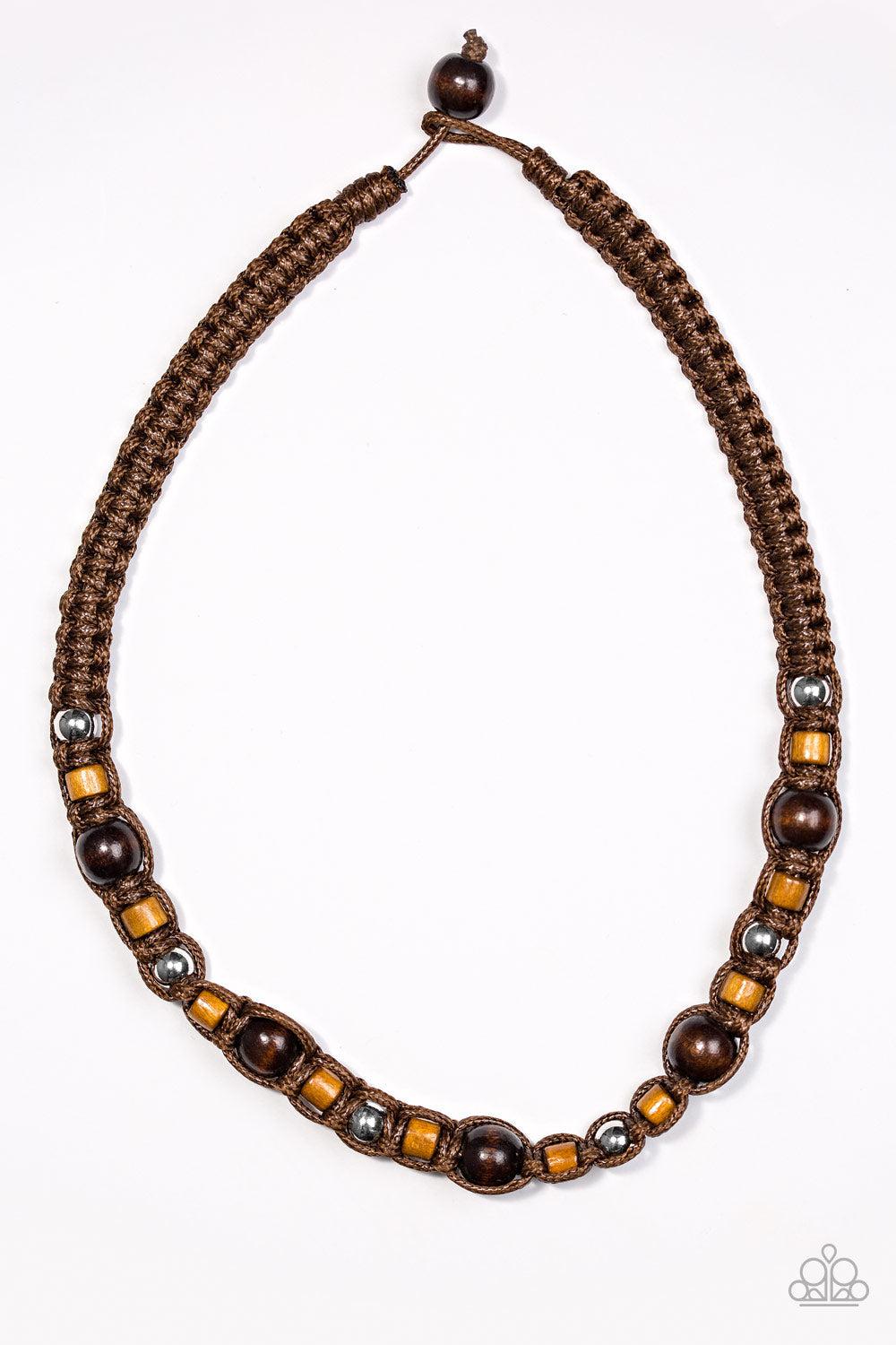 Deck Crew Brown Urban Necklace - Paparazzi Accessories- lightbox - CarasShop.com - $5 Jewelry by Cara Jewels