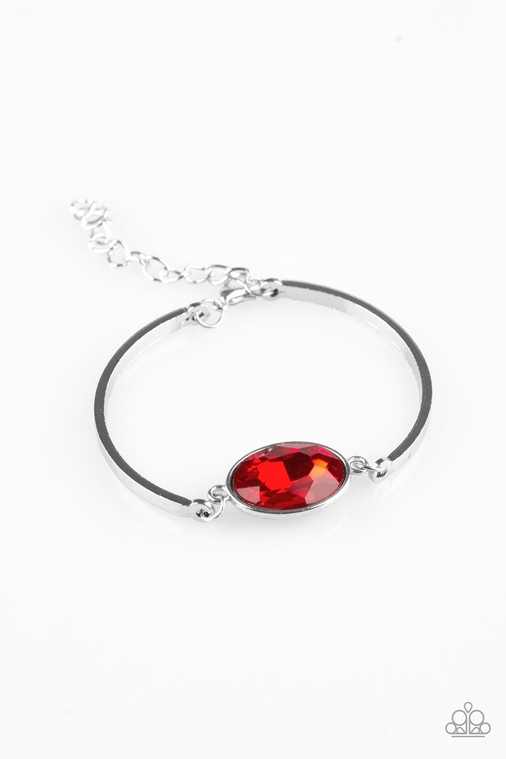 Definitely Dashing Red Gem Bracelet - Paparazzi Accessories-CarasShop.com - $5 Jewelry by Cara Jewels