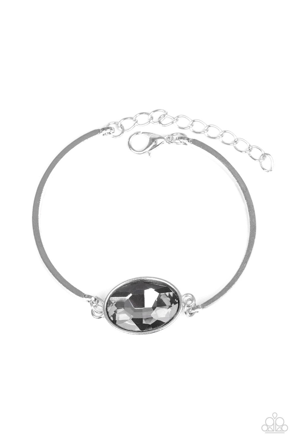 Definitely Dashing Silver Gem Bracelet - Paparazzi Accessories-CarasShop.com - $5 Jewelry by Cara Jewels