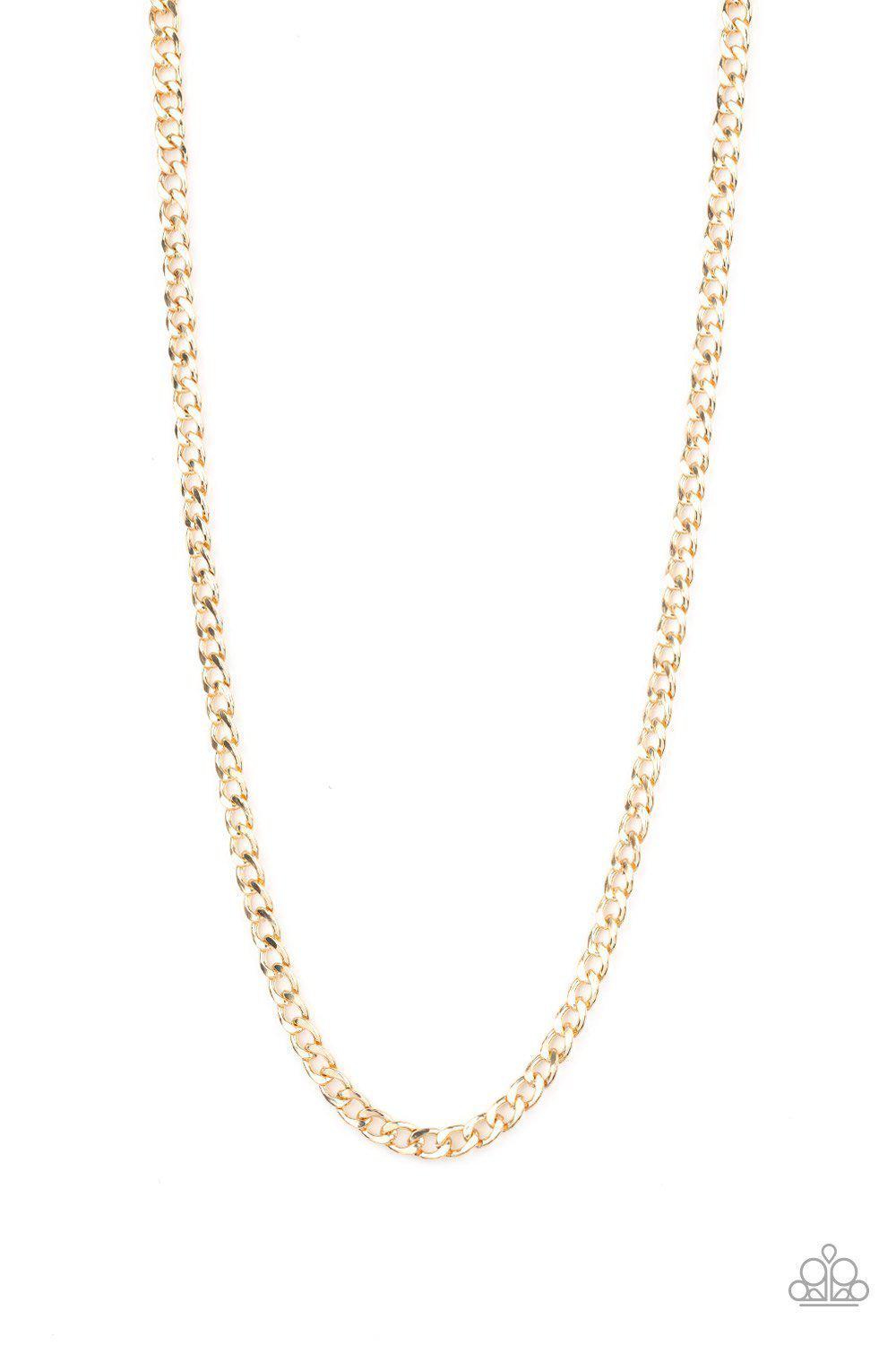 Delta Men's Gold Chain Necklace - Paparazzi Accessories-CarasShop.com - $5 Jewelry by Cara Jewels