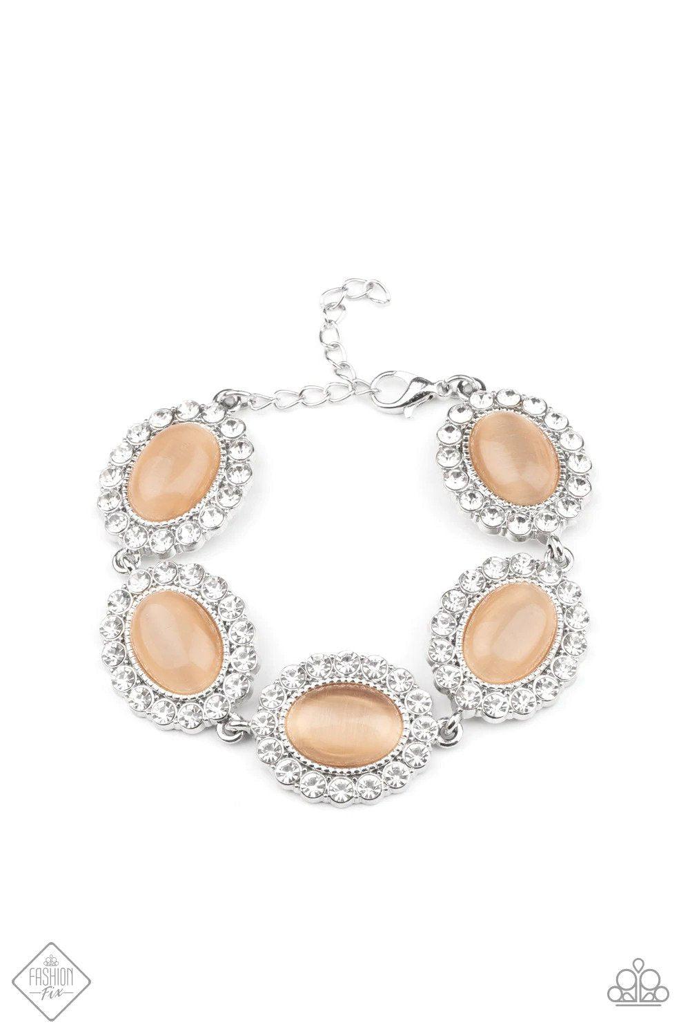 Demurely Diva Orange Cat&#39;s Eye Bracelet - Paparazzi Accessories- lightbox - CarasShop.com - $5 Jewelry by Cara Jewels