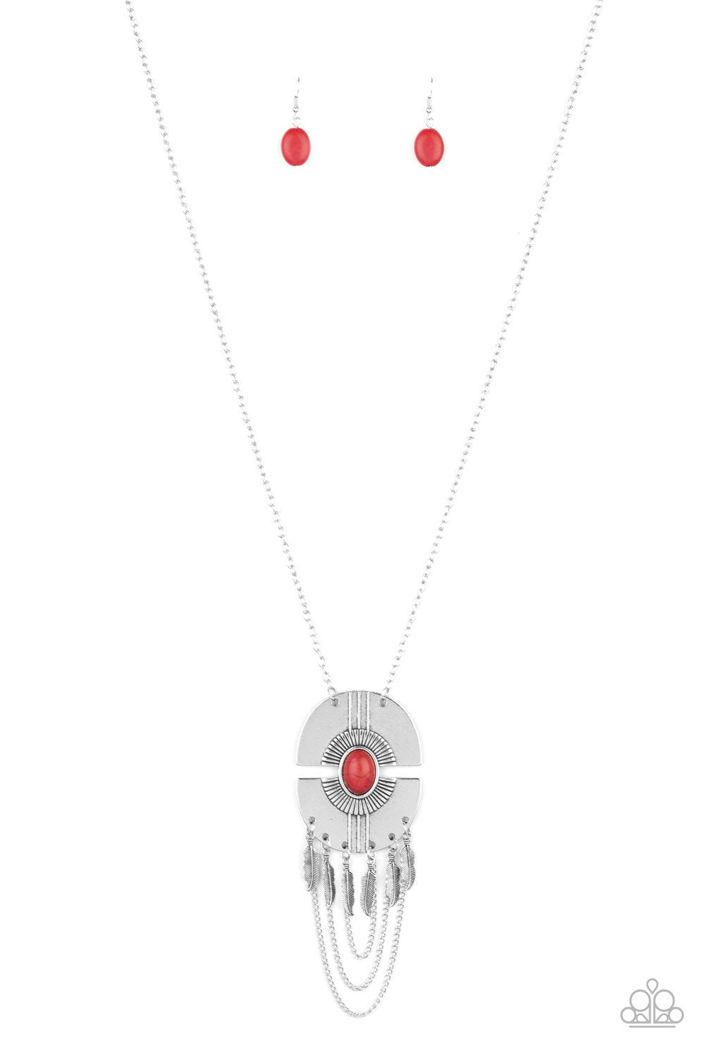 Desert Culture Red Necklace - Paparazzi Accessories - lightbox -CarasShop.com - $5 Jewelry by Cara Jewels