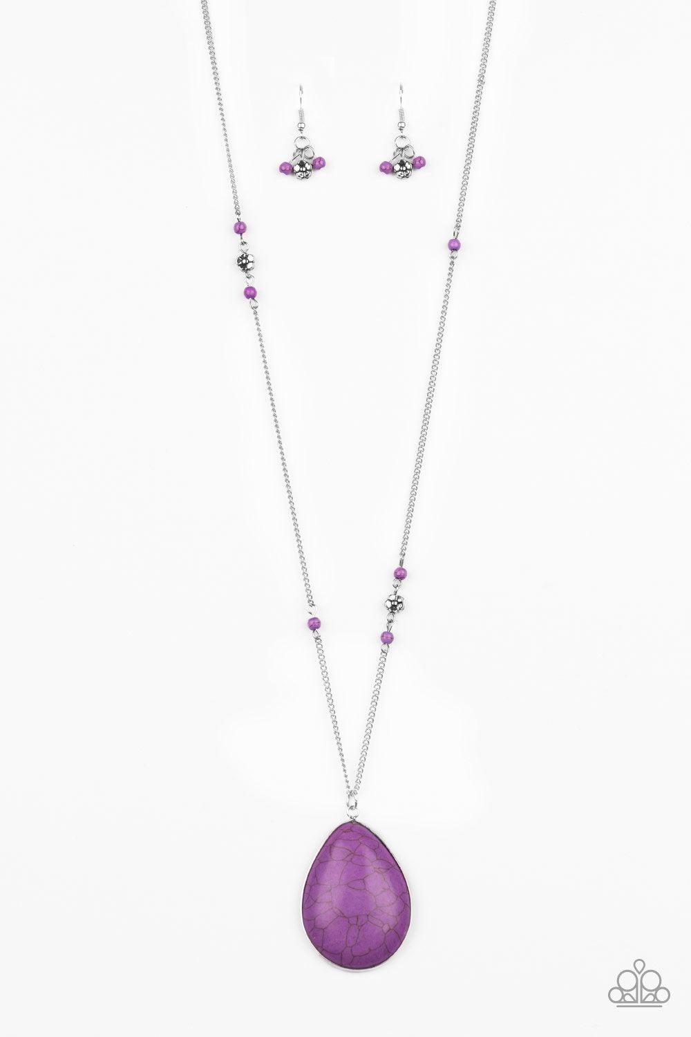 Desert Meadow Purple Stone Necklace - Paparazzi Accessories-CarasShop.com - $5 Jewelry by Cara Jewels