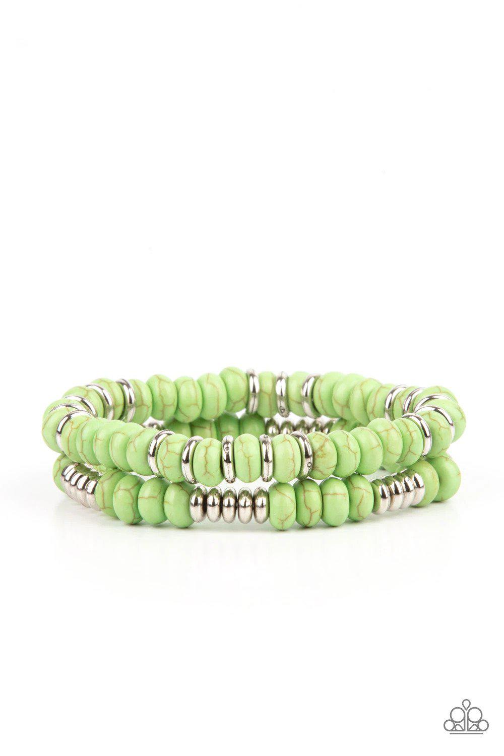 Desert Rainbow Green Bracelet - Paparazzi Accessories- lightbox - CarasShop.com - $5 Jewelry by Cara Jewels