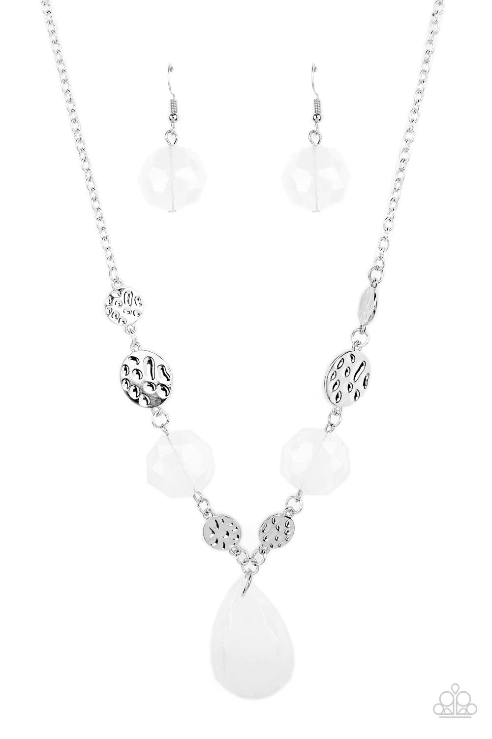 DEW What You Wanna DEW White Necklace - Paparazzi Accessories- lightbox - CarasShop.com - $5 Jewelry by Cara Jewels